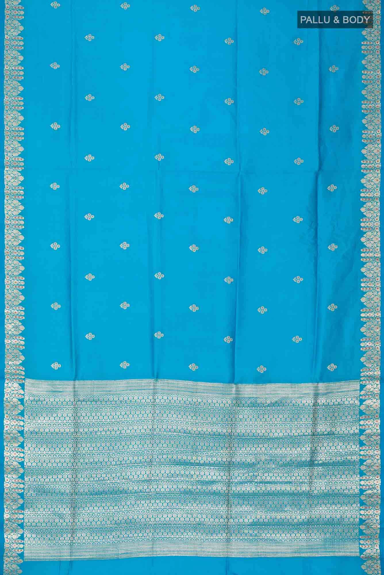 Blue Banarasi Raw Silk Saree