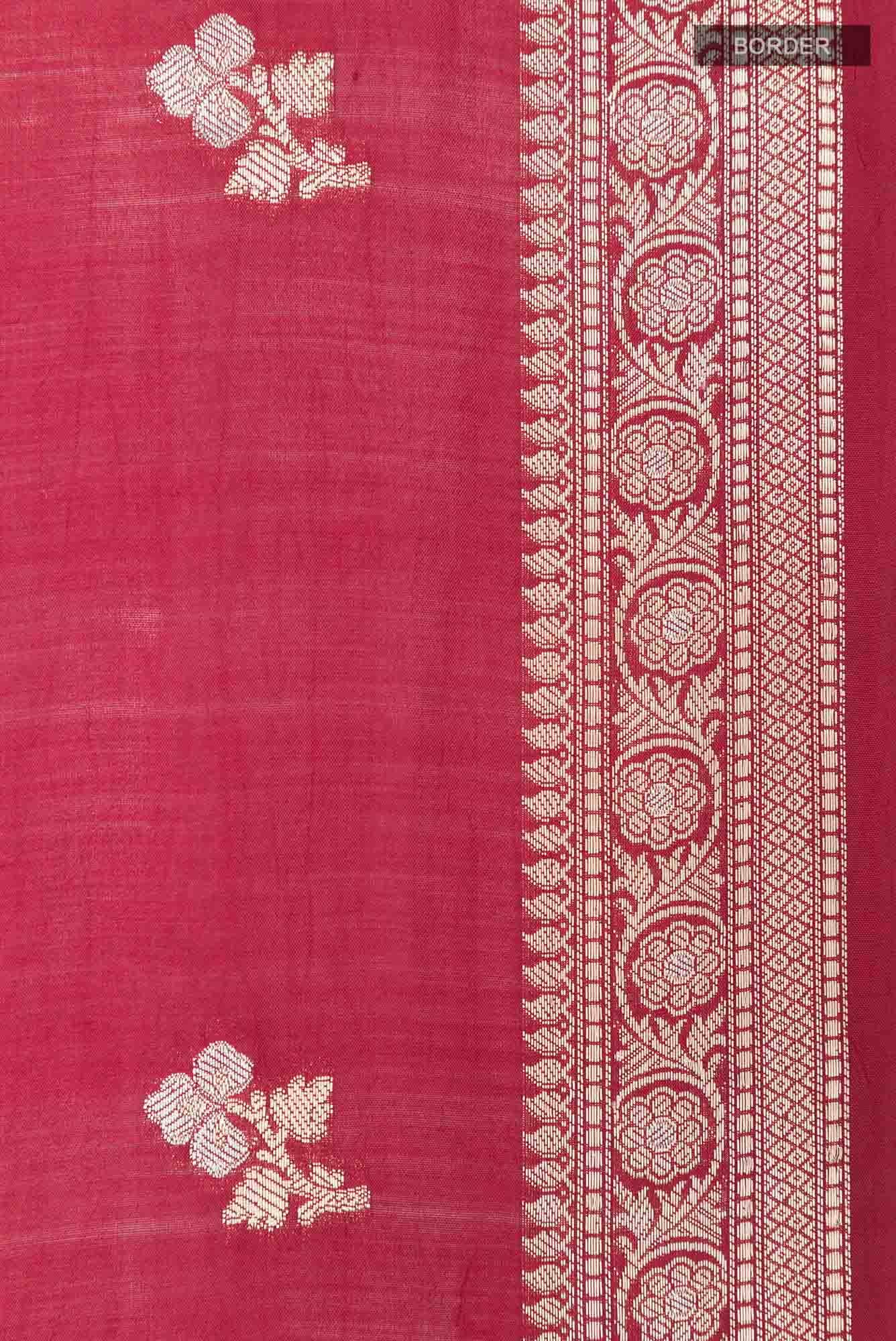 Maroon Tussar Silk Saree