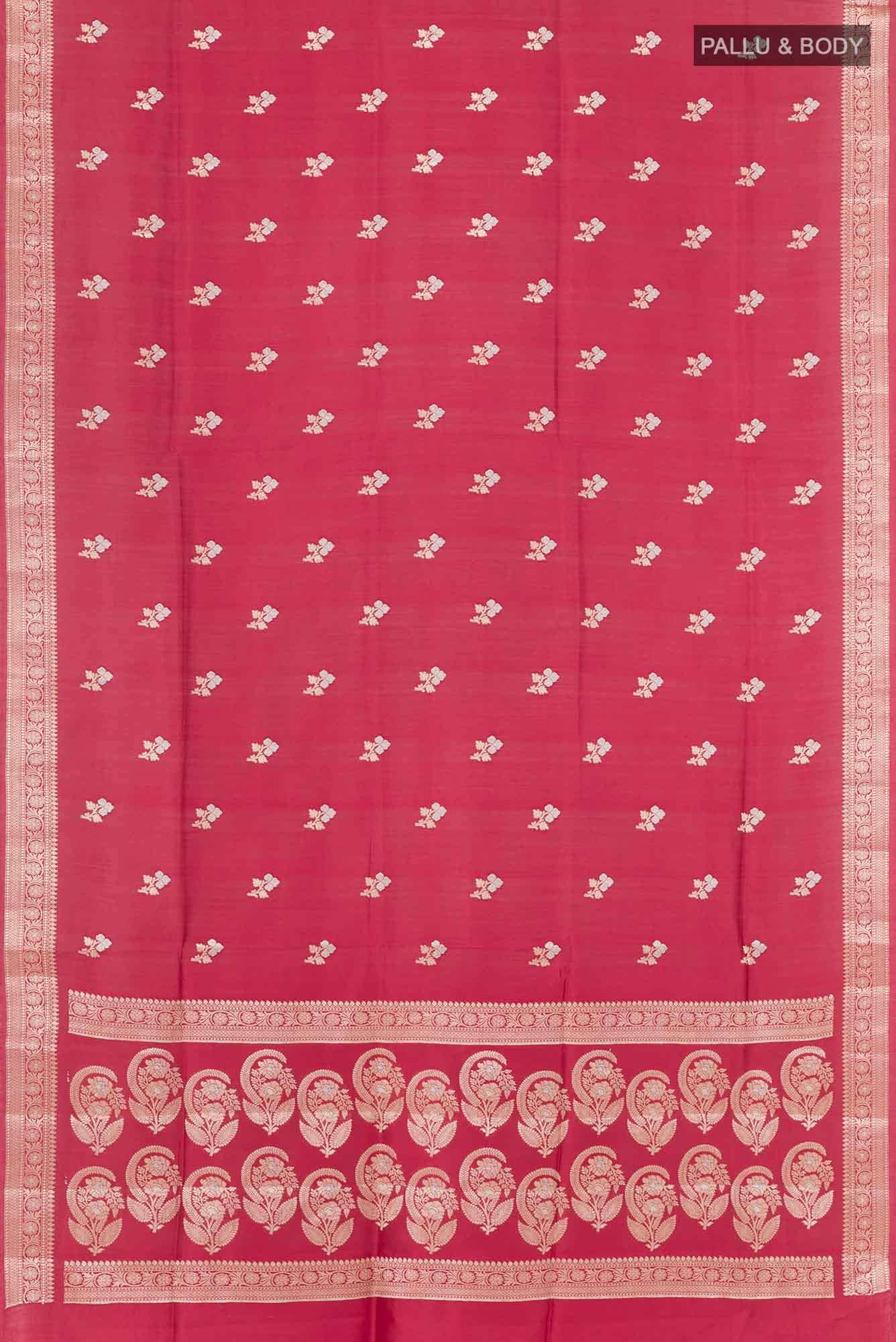 Maroon Tussar Silk Saree