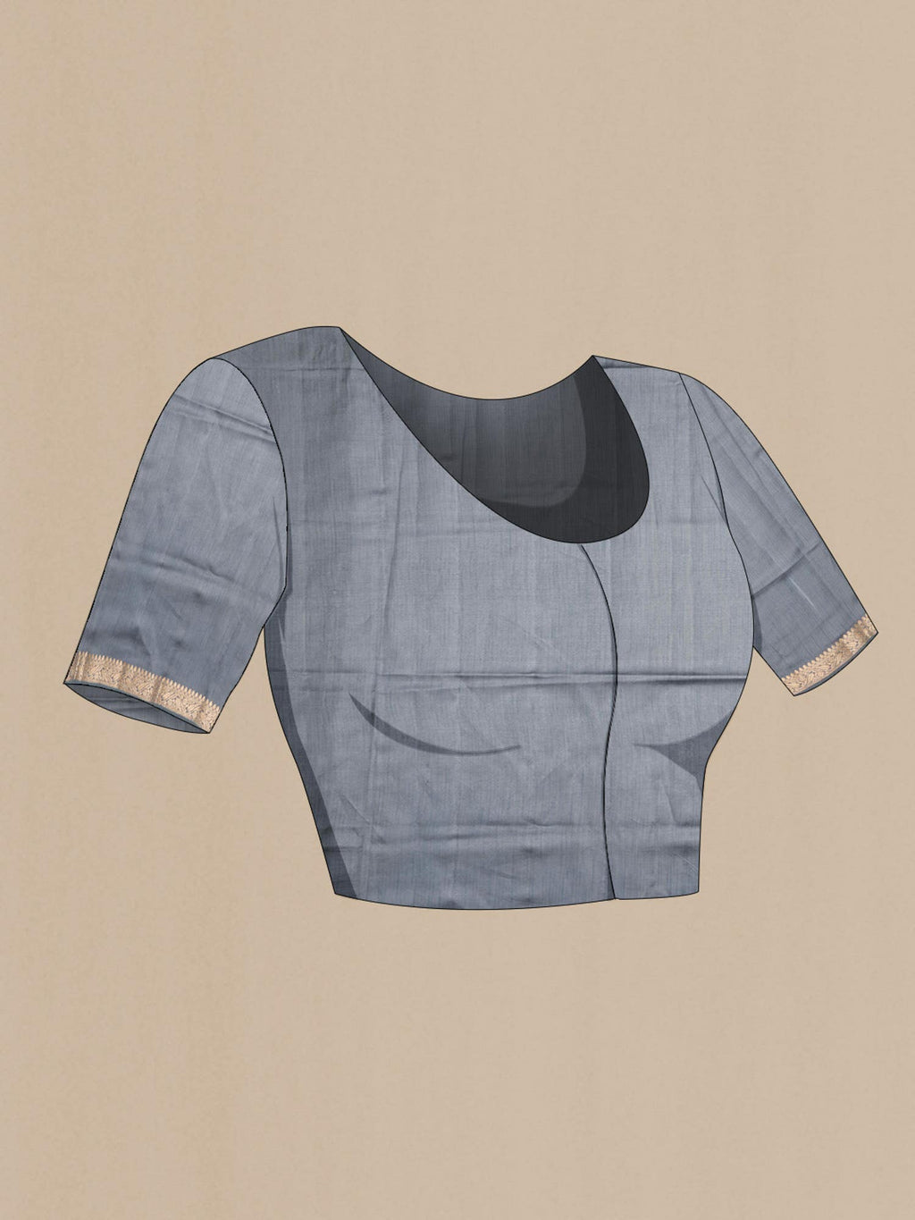 Grey Banarasi Tussar Silk Saree