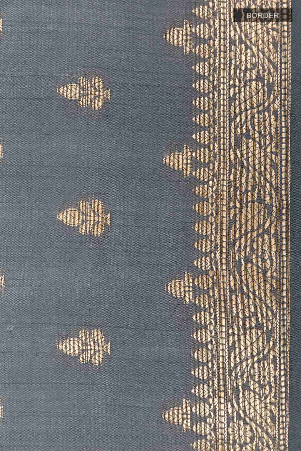 Grey Banarasi Tussar Silk Saree