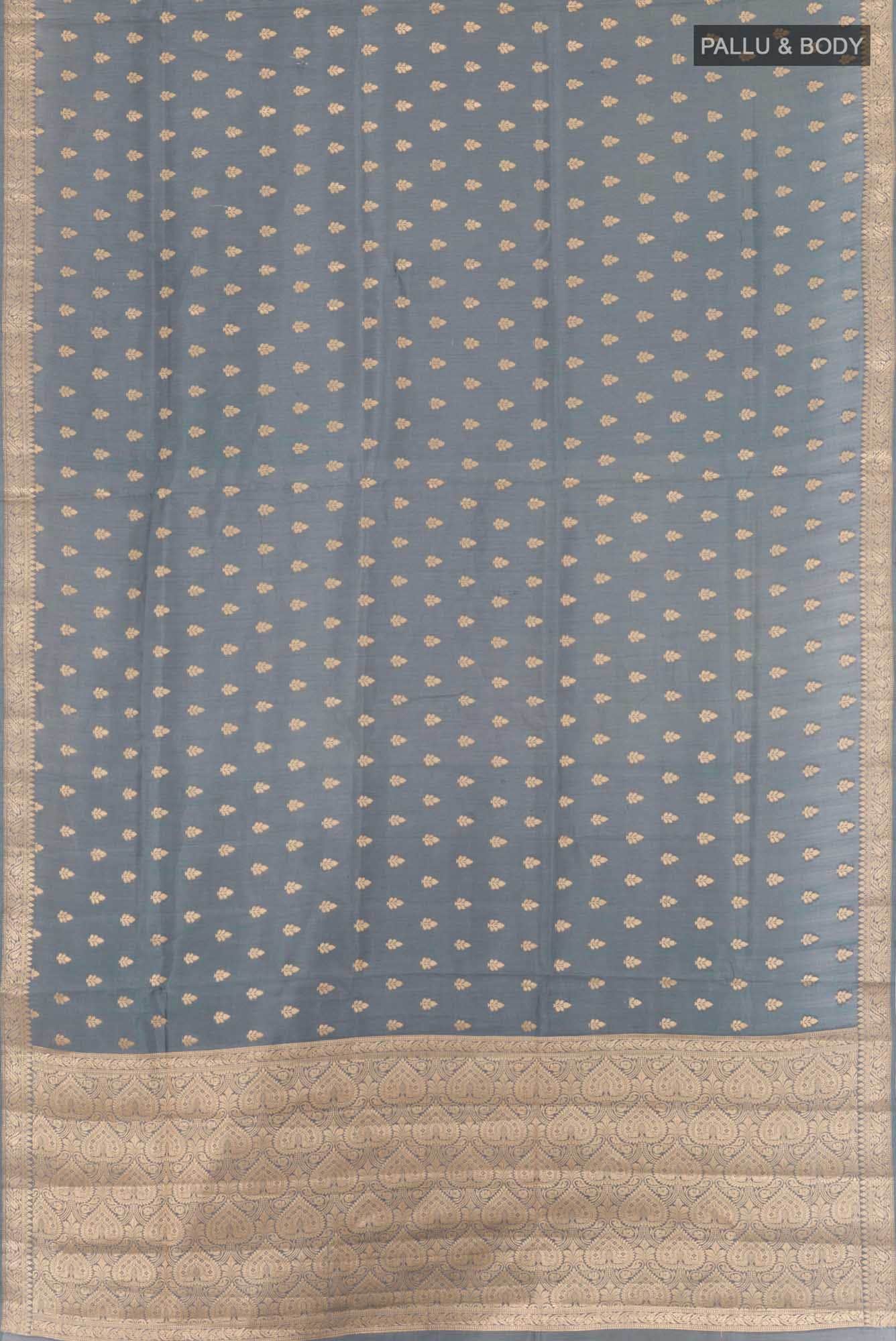 Grey Banarasi Tussar Silk Saree