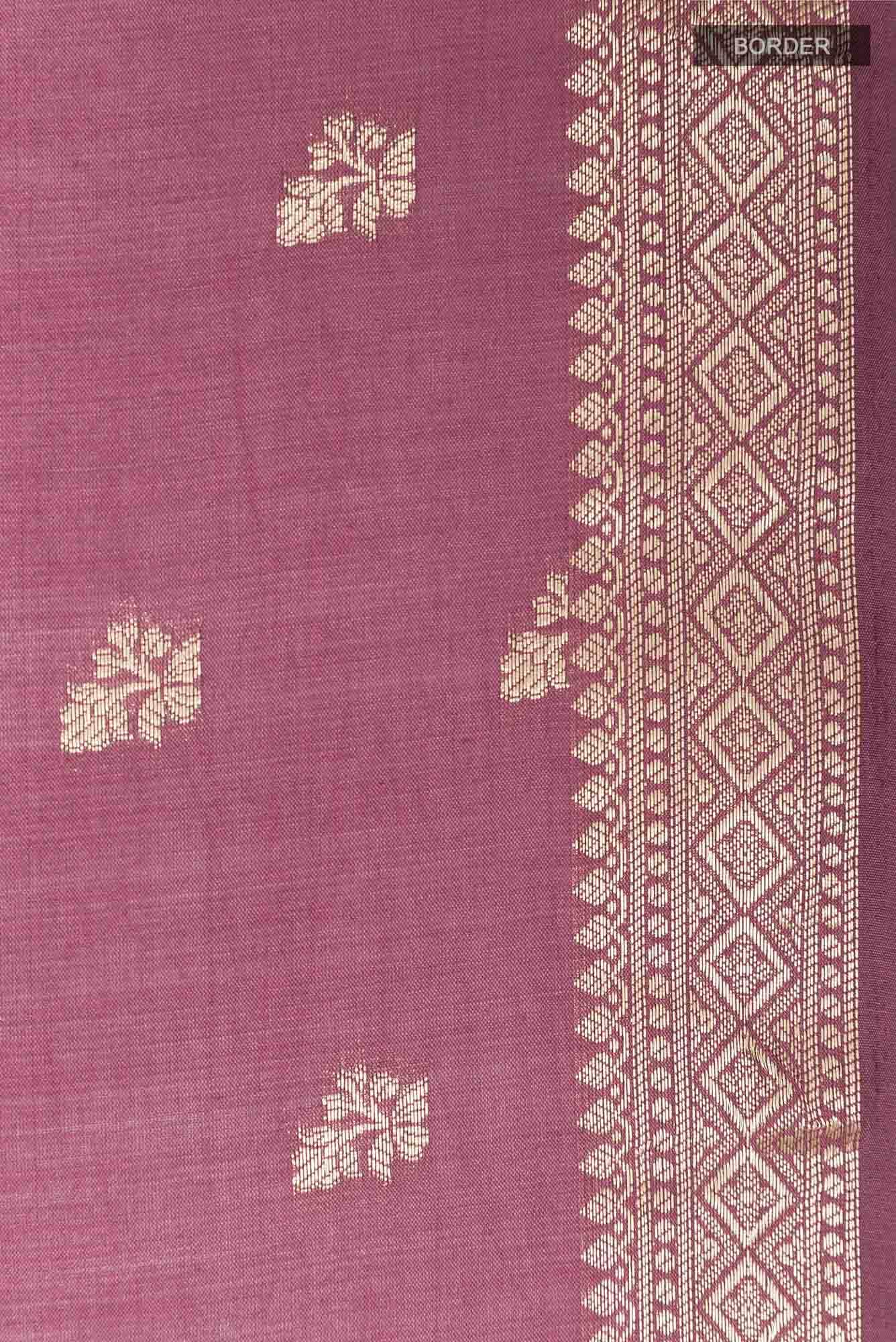 Lavender Tussar Silk Saree