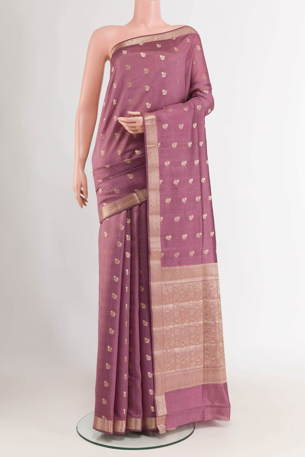 Lavender Tussar Silk Saree