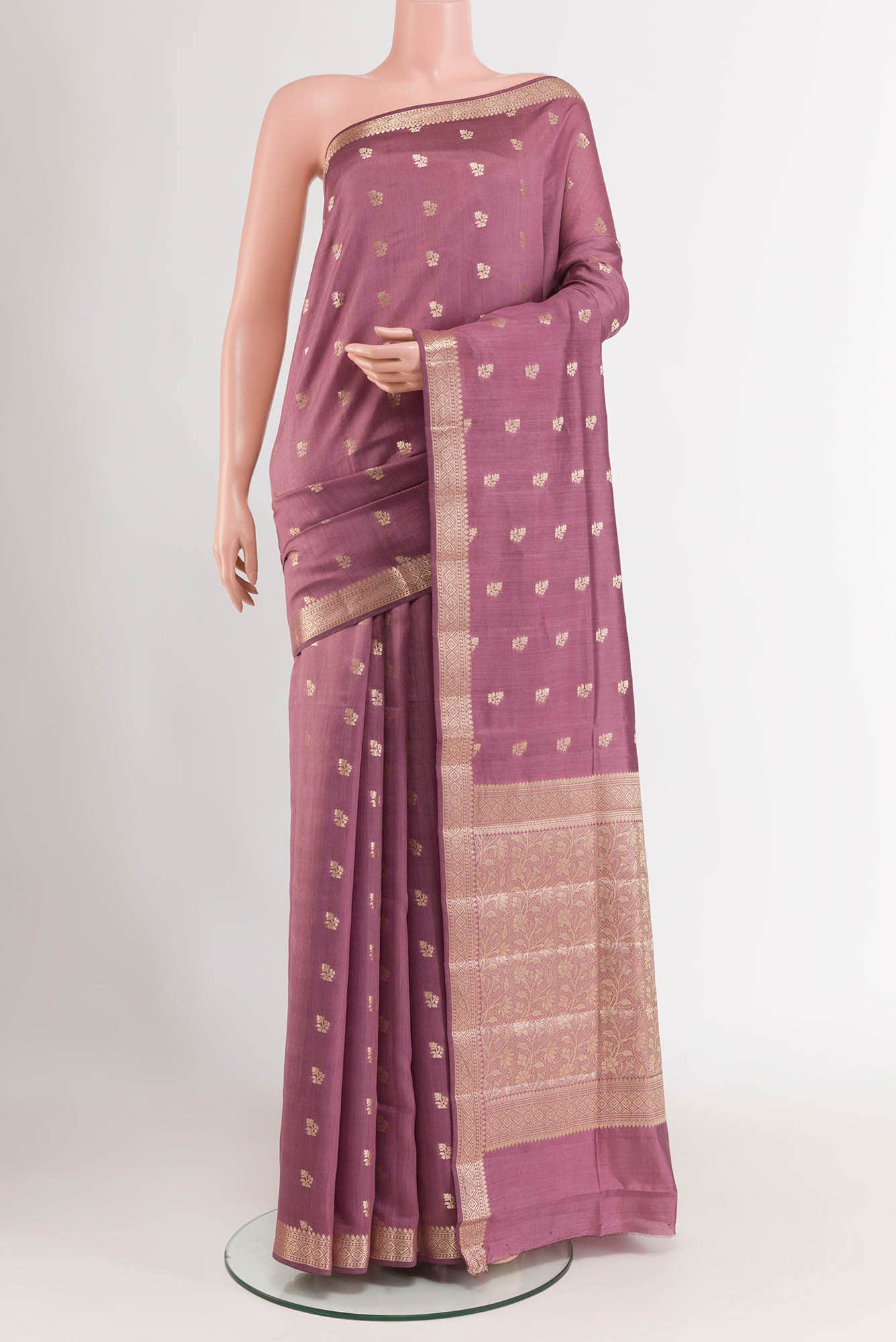 Lavender Tussar Silk Saree