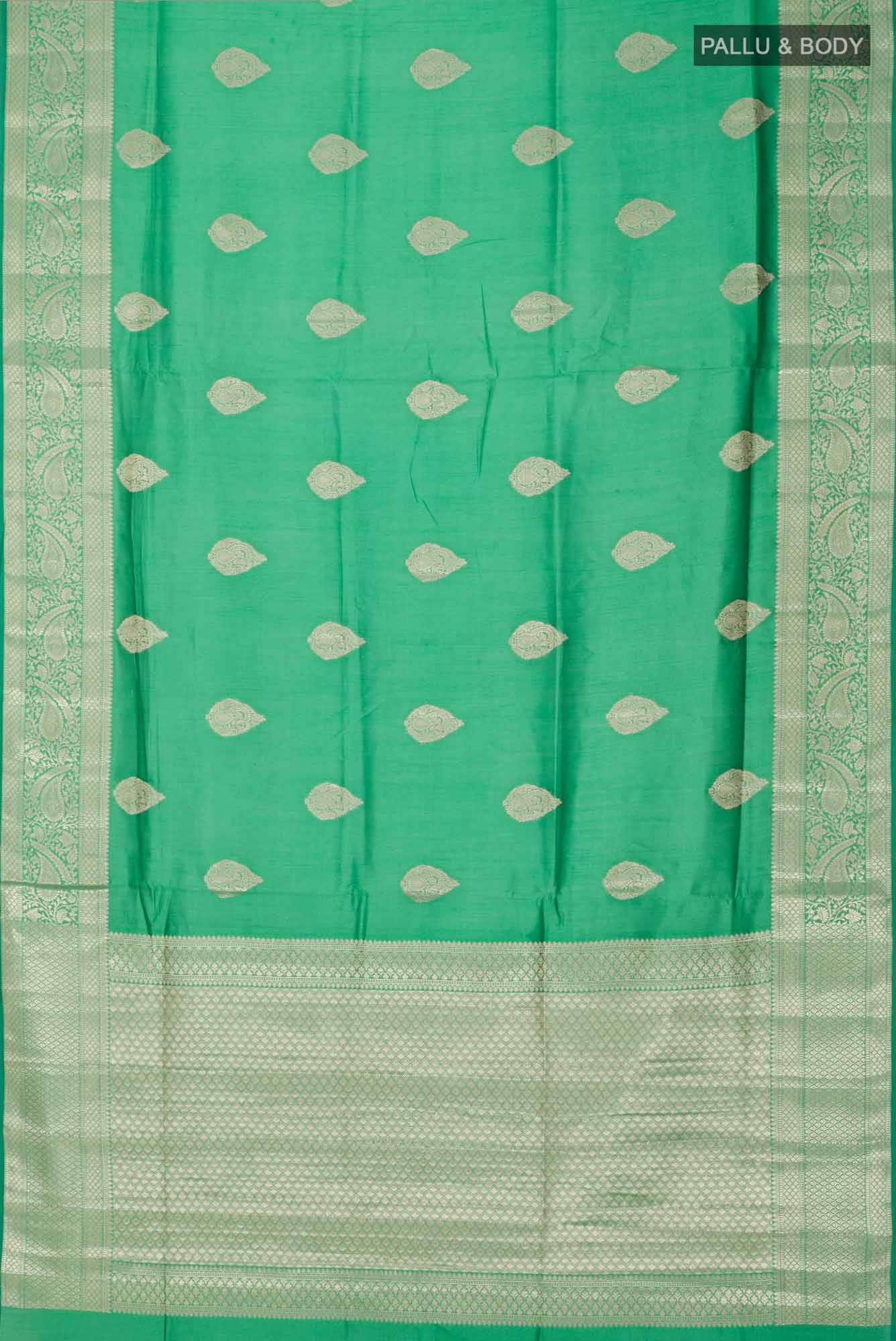 Green Banarasi Raw Silk Saree