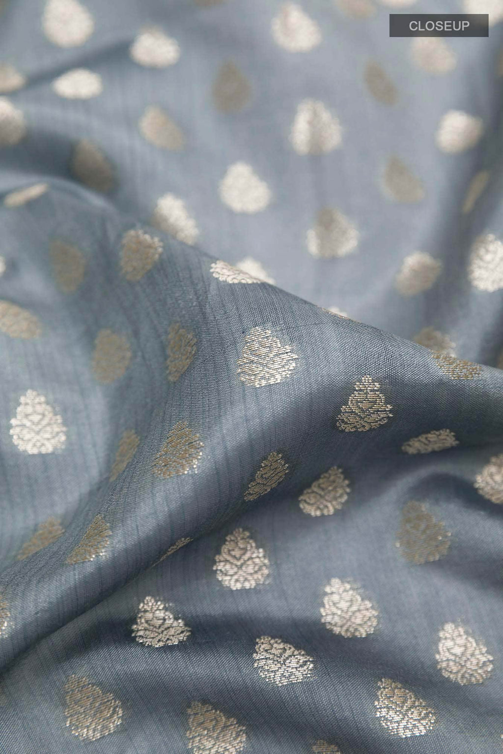 Grey Tussar Silk Saree
