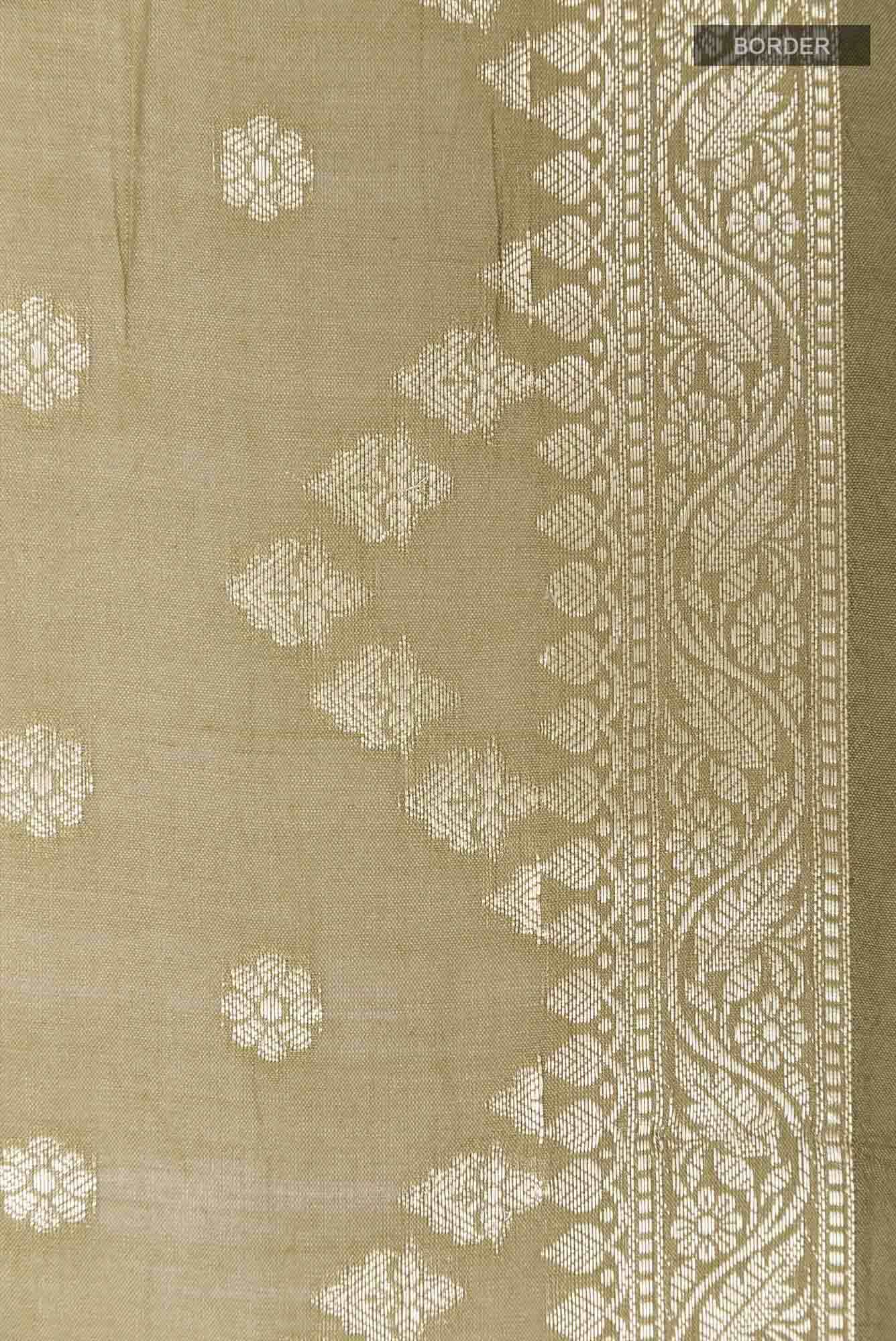 Mint Green Banarasi Tussar Silk Saree