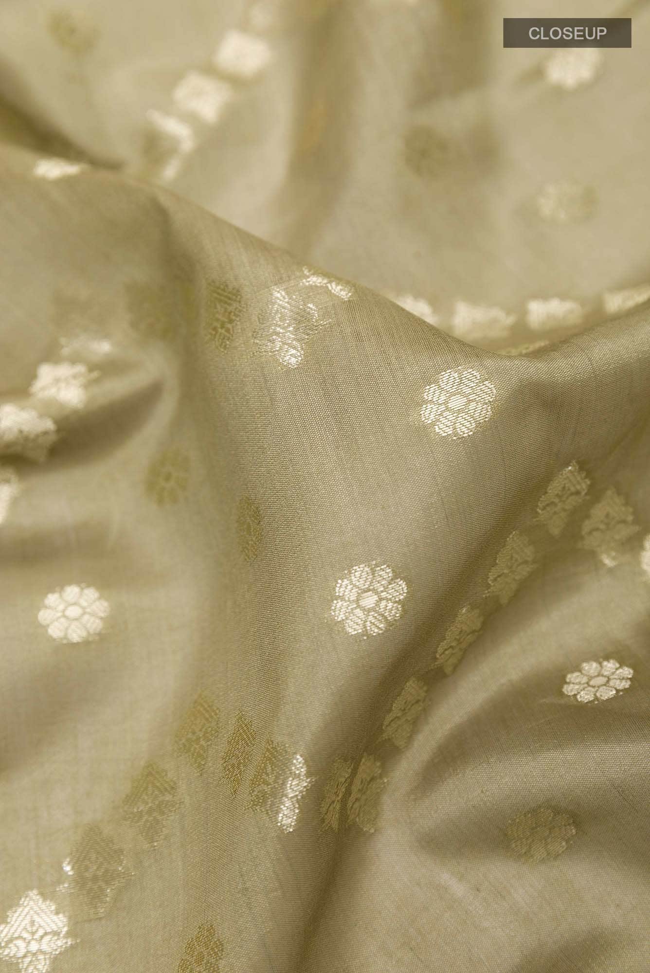 Mint Green Banarasi Tussar Silk Saree