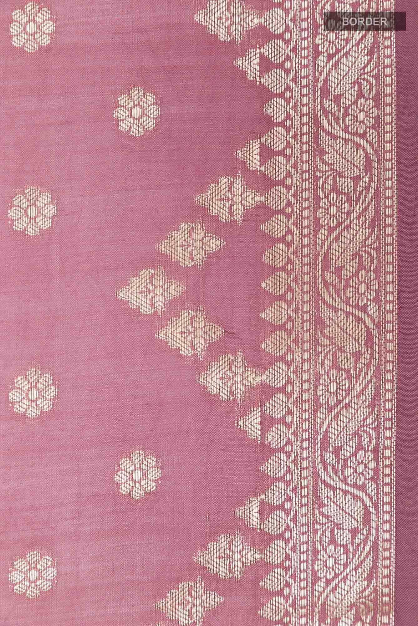 Lavender Banarasi Tussar Silk Saree