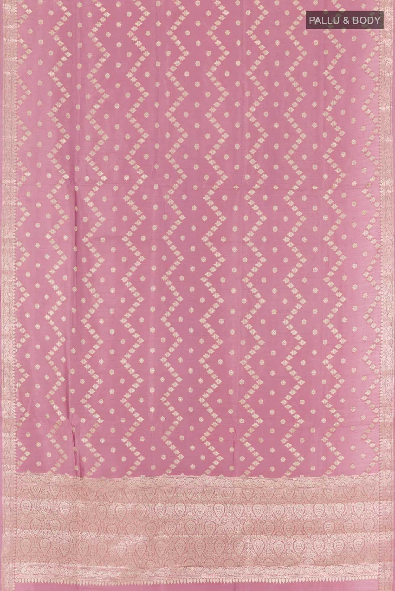Lavender Banarasi Tussar Silk Saree