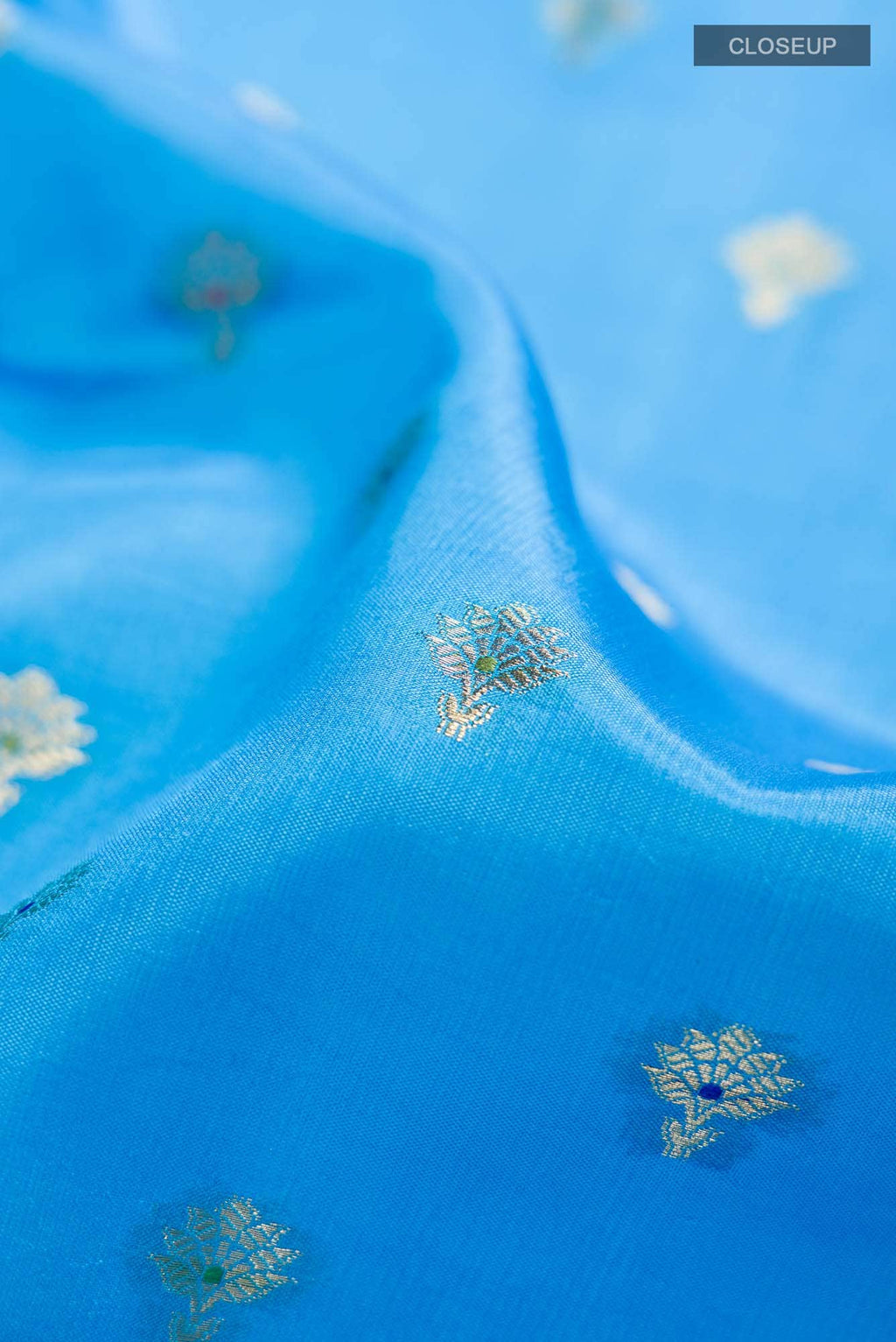 Blue Banarasi Raw Silk Saree