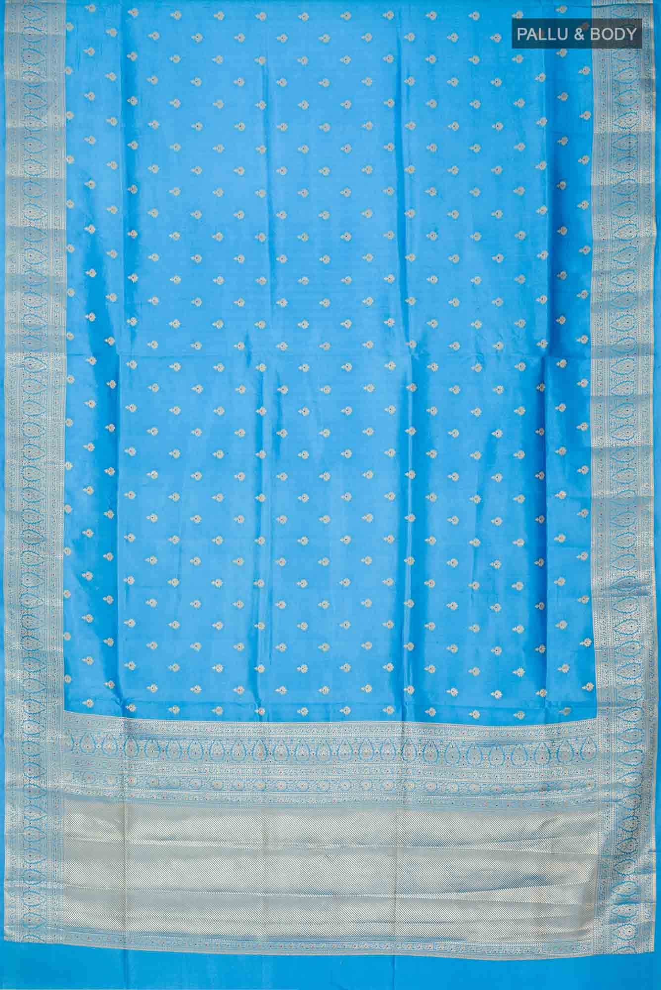 Blue Banarasi Raw Silk Saree