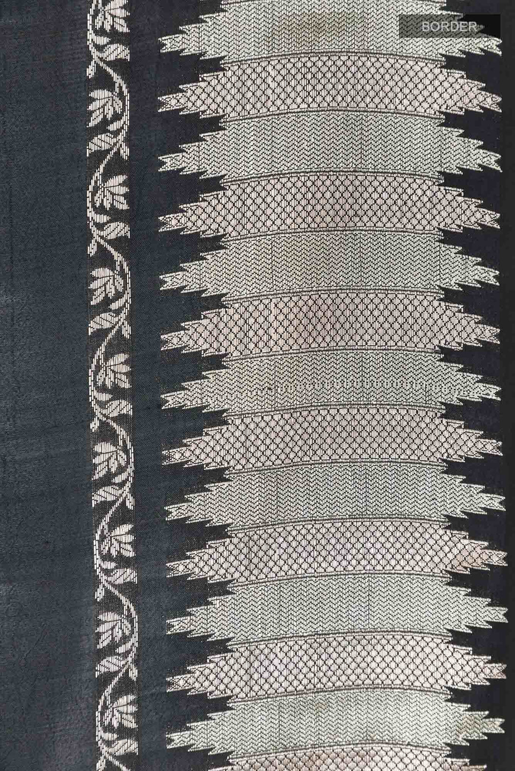Black Banarasi Tussar Silk Saree