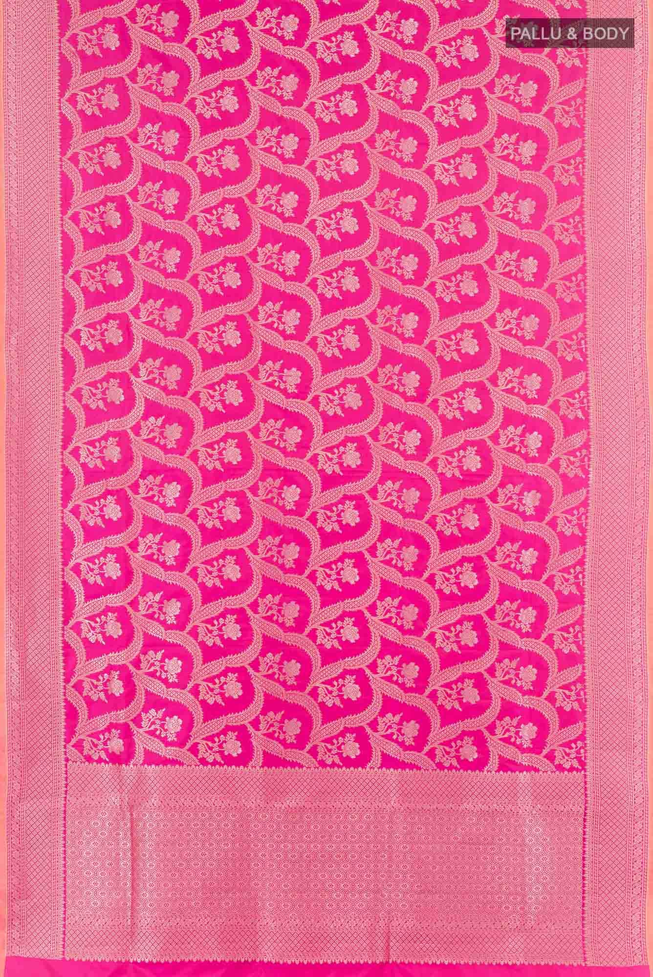 Pink Blended Banarasi Silk Saree