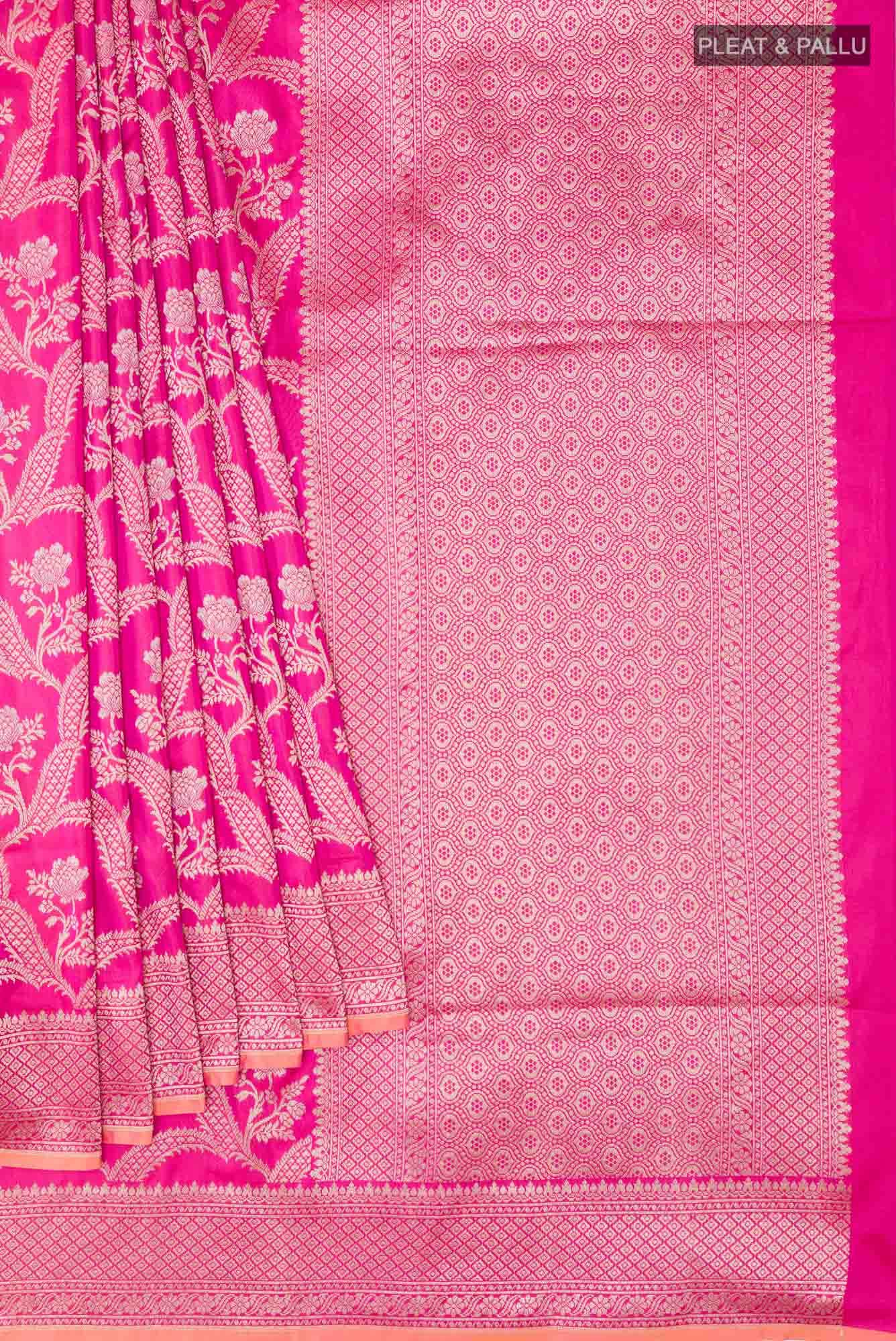 Pink Blended Banarasi Silk Saree