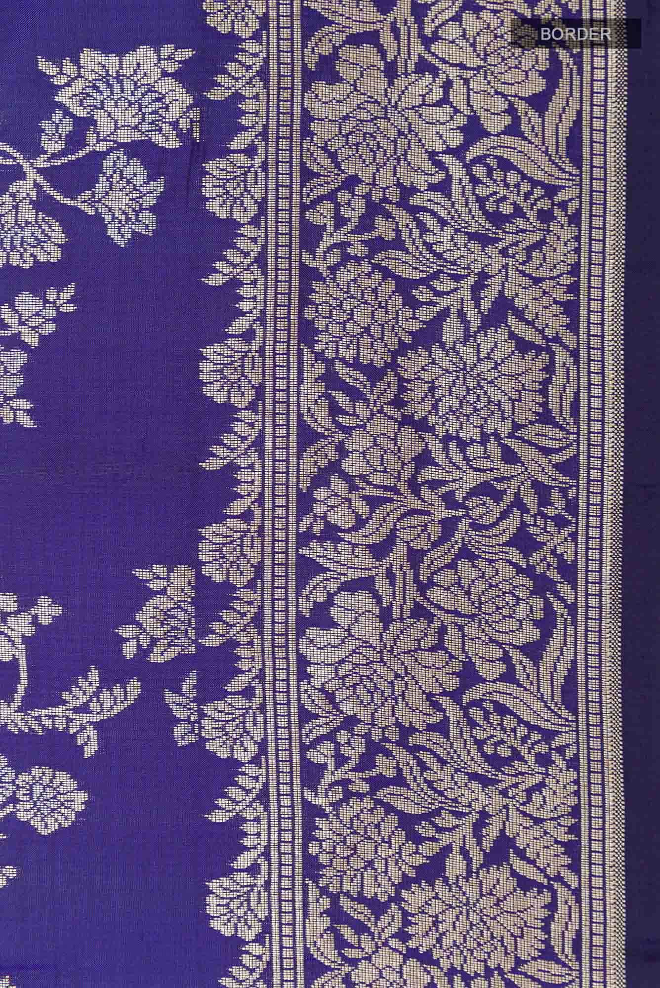 Royal Blue Blended Banarasi Silk Saree
