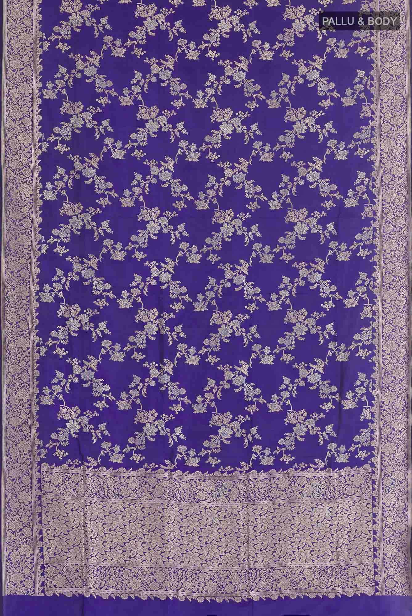 Royal Blue Blended Banarasi Silk Saree
