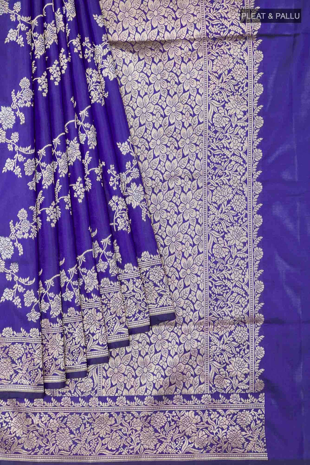 Royal Blue Blended Banarasi Silk Saree