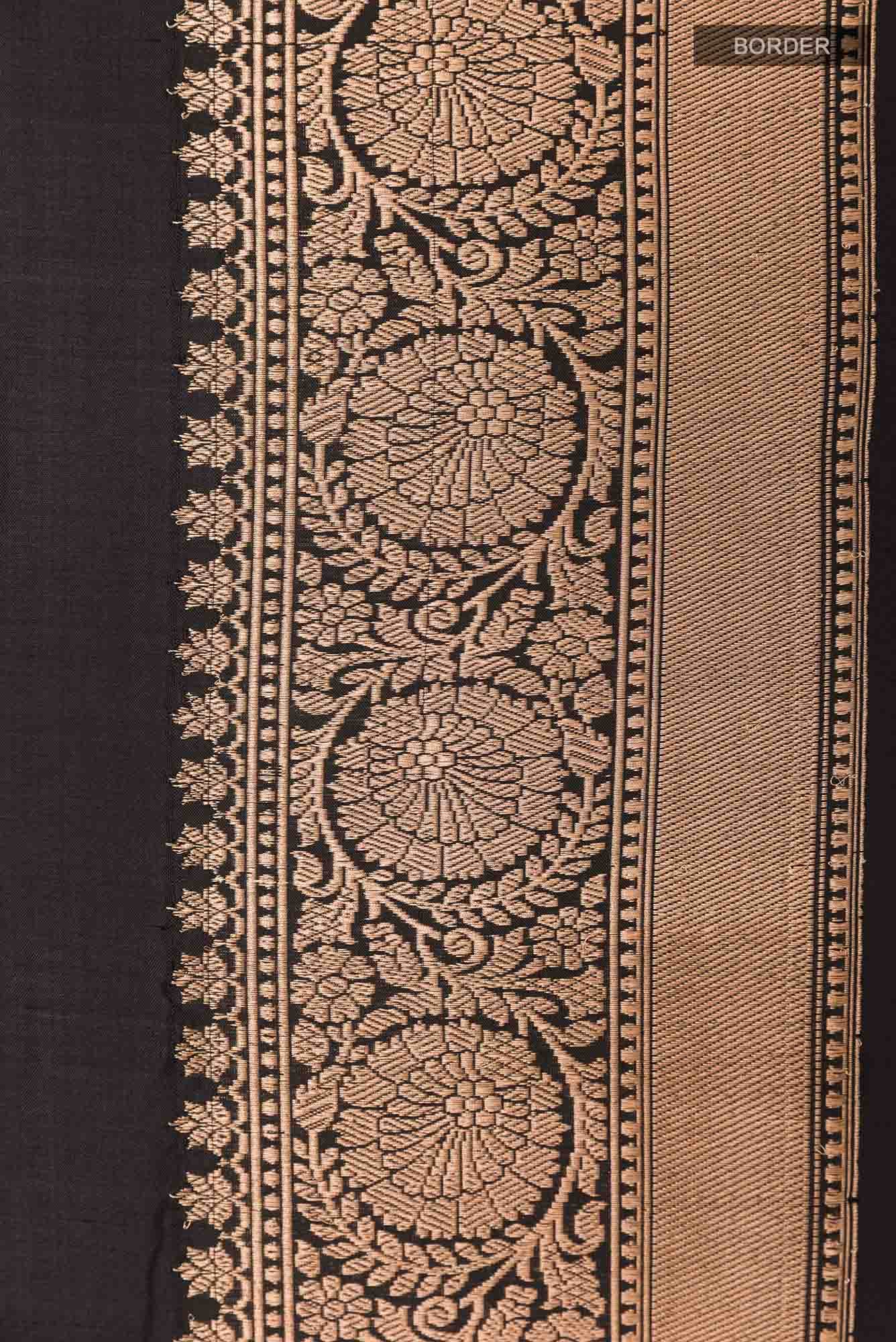 Black Banarasi Katan Silk Saree