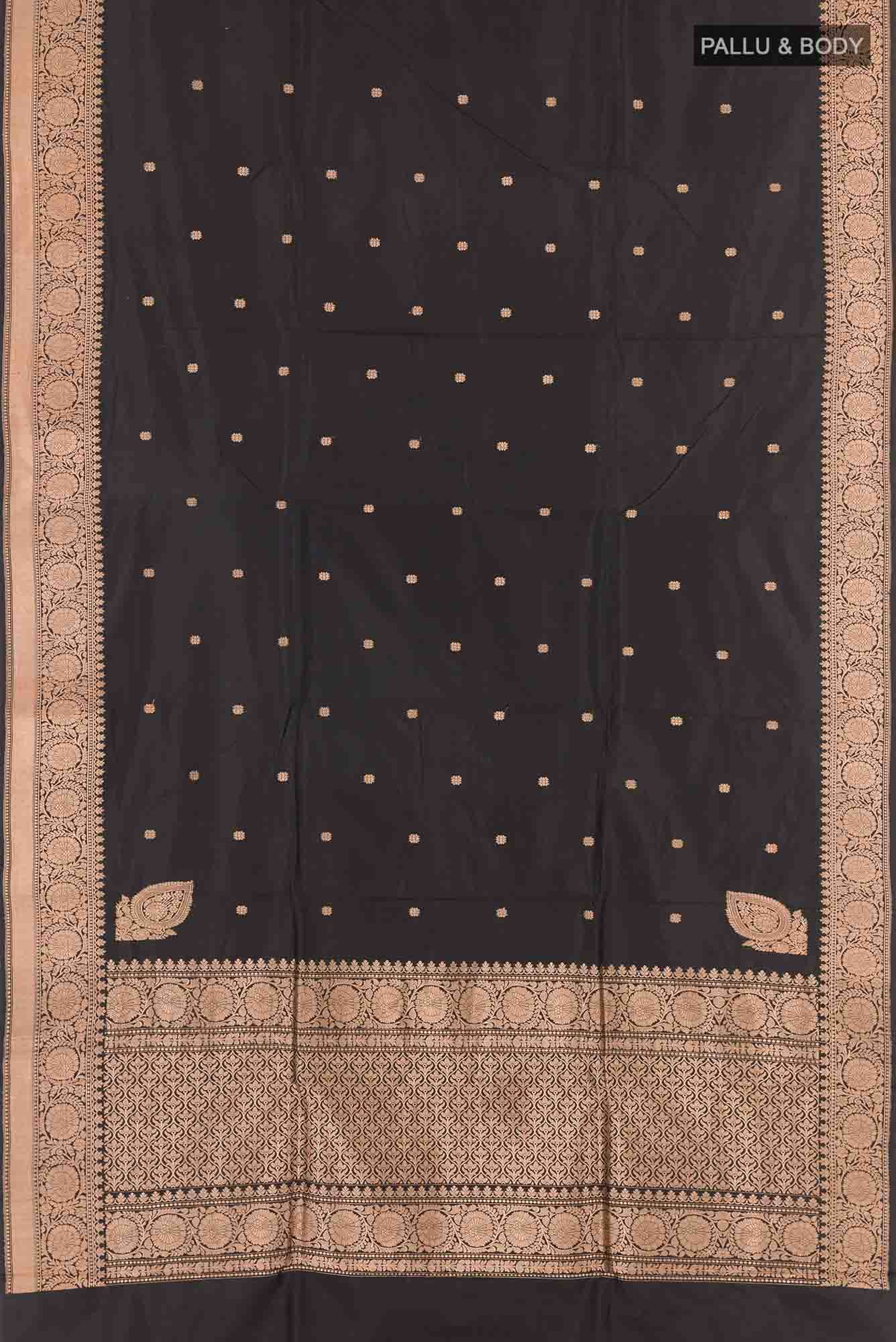 Black Banarasi Katan Silk Saree
