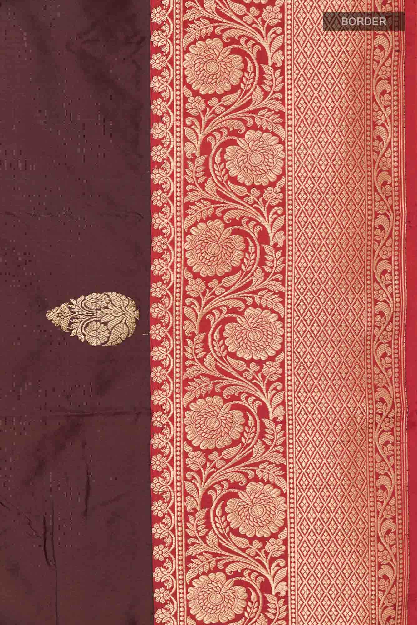 Coffee Brown Banarasi Katan Silk Saree