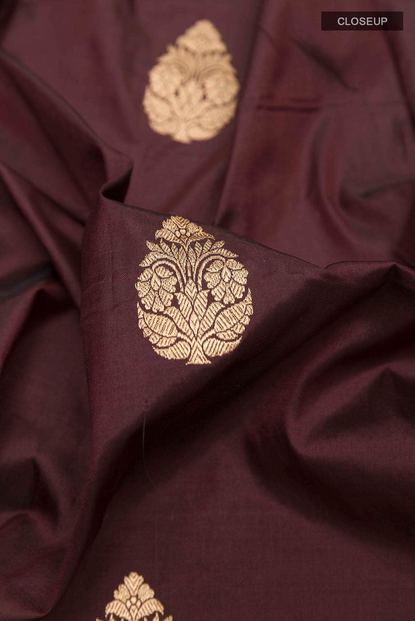 Coffee Brown Banarasi Katan Silk Saree