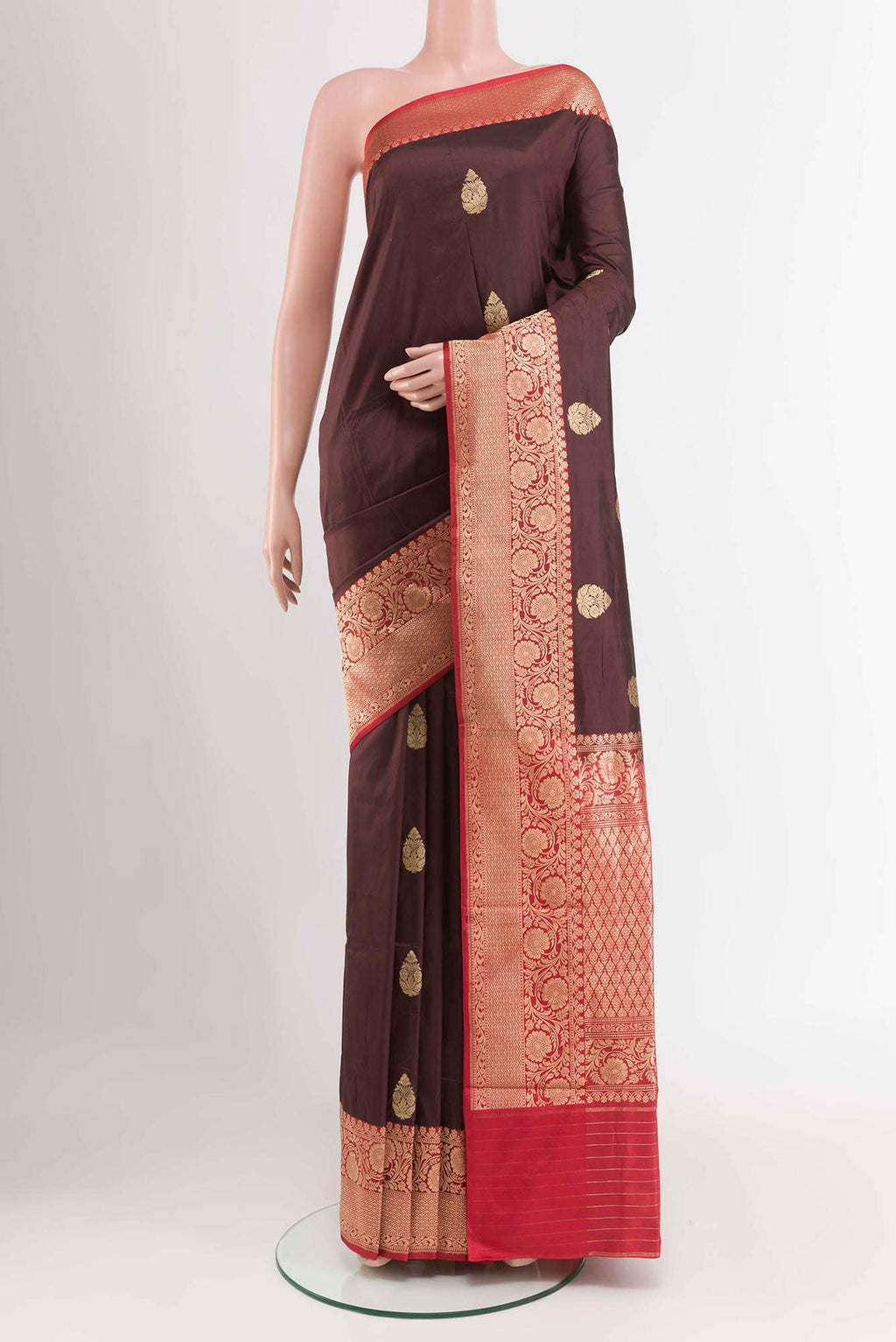 Coffee Brown Banarasi Katan Silk Saree
