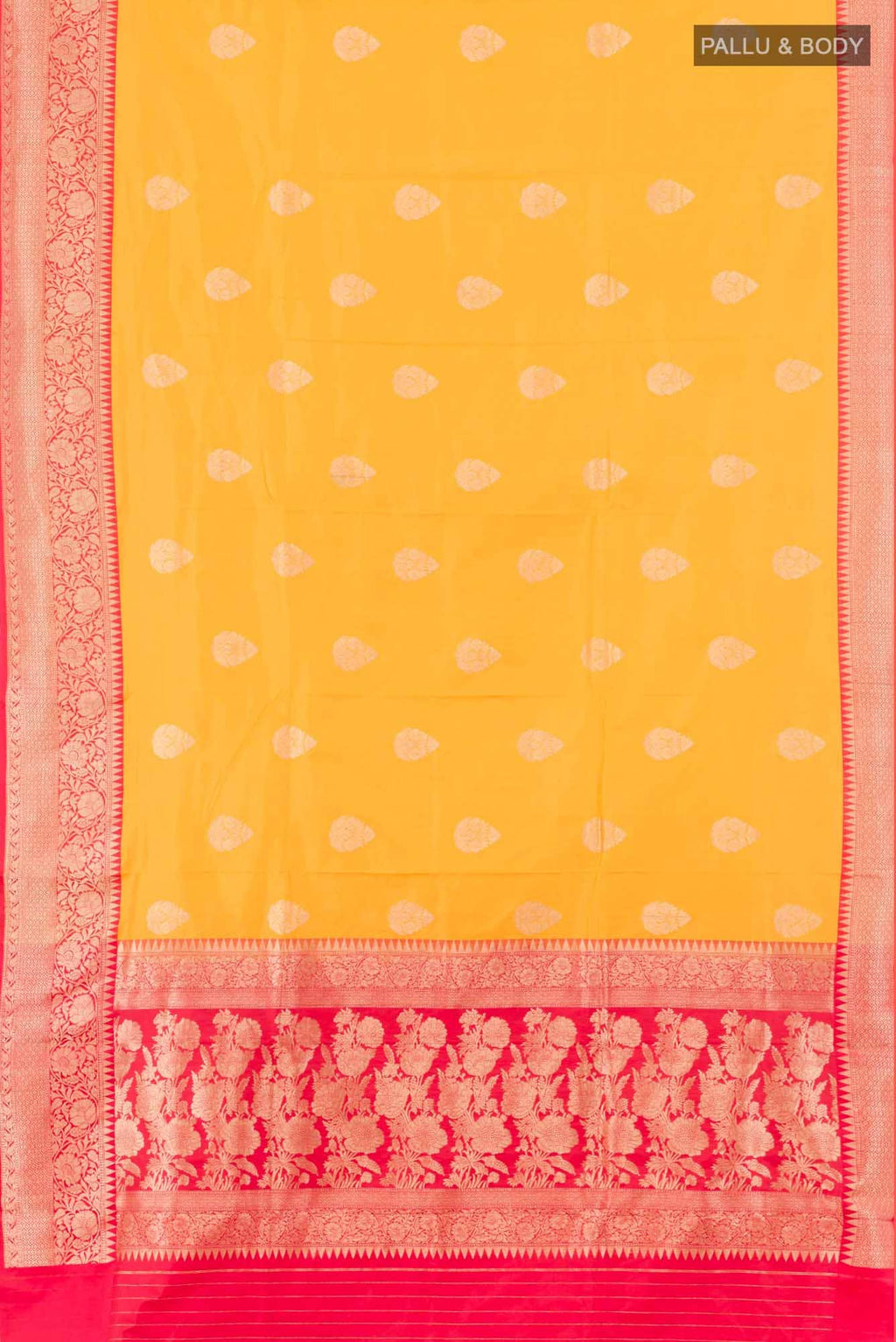 Yellow Banarasi Katan Silk Saree