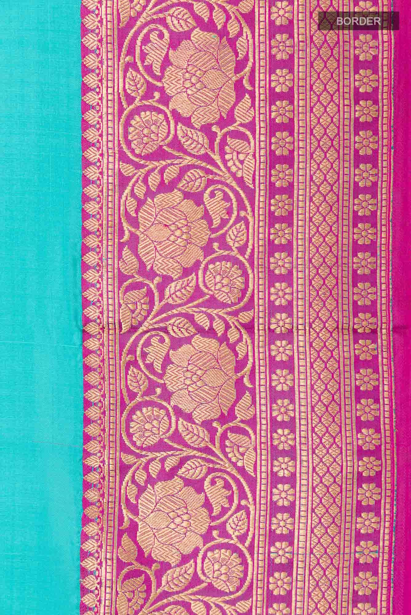 Sky Blue Banarasi Katan Silk Saree