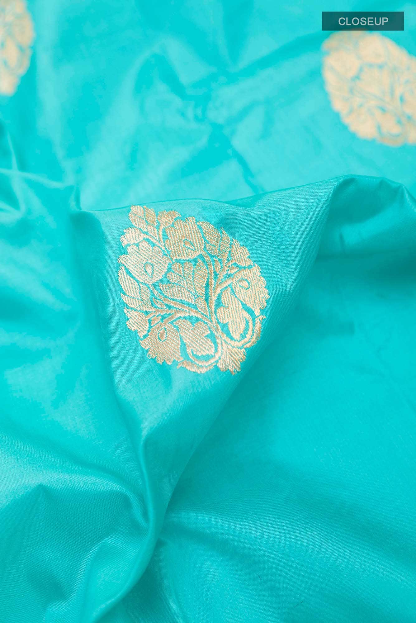 Sky Blue Banarasi Katan Silk Saree