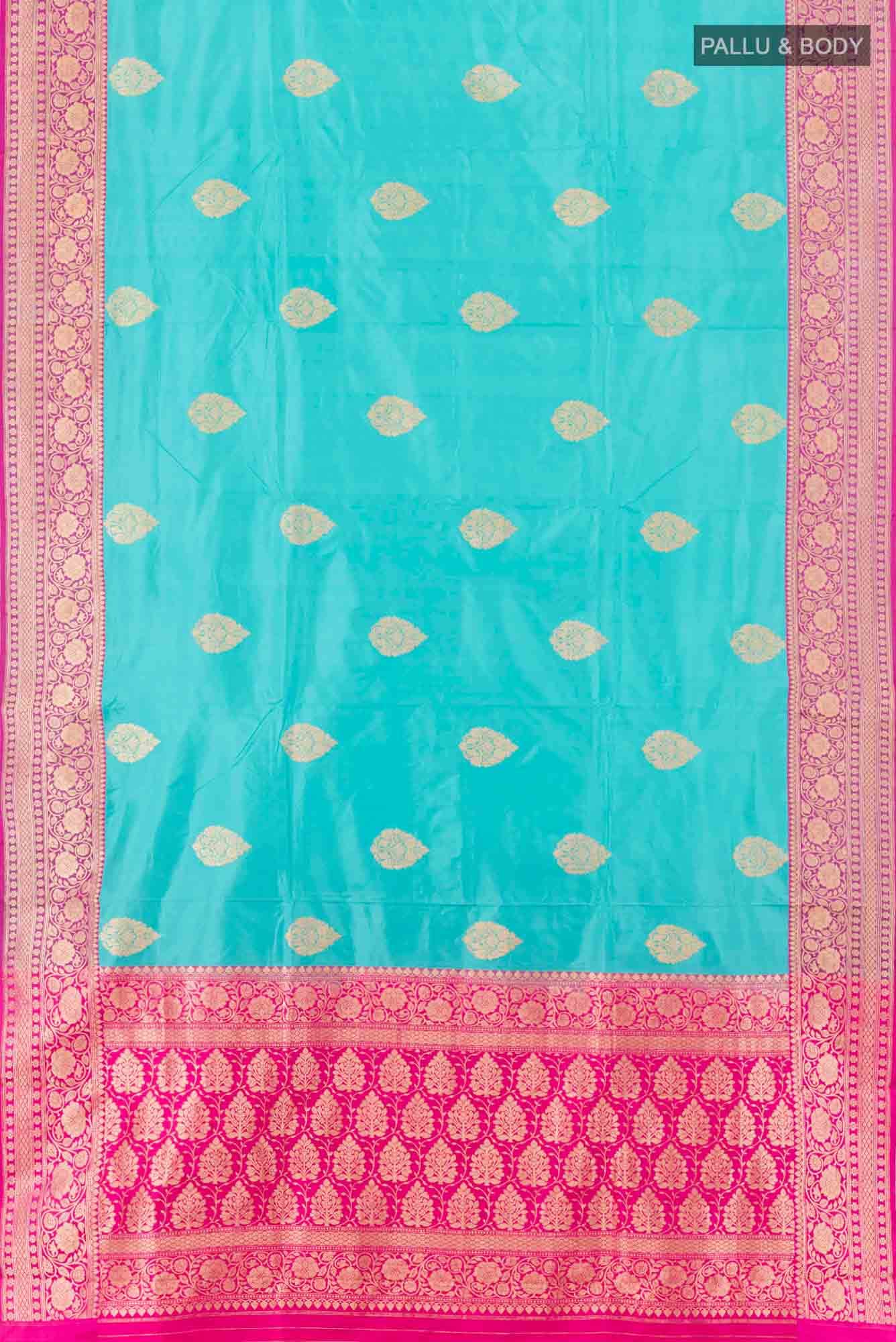Sky Blue Banarasi Katan Silk Saree