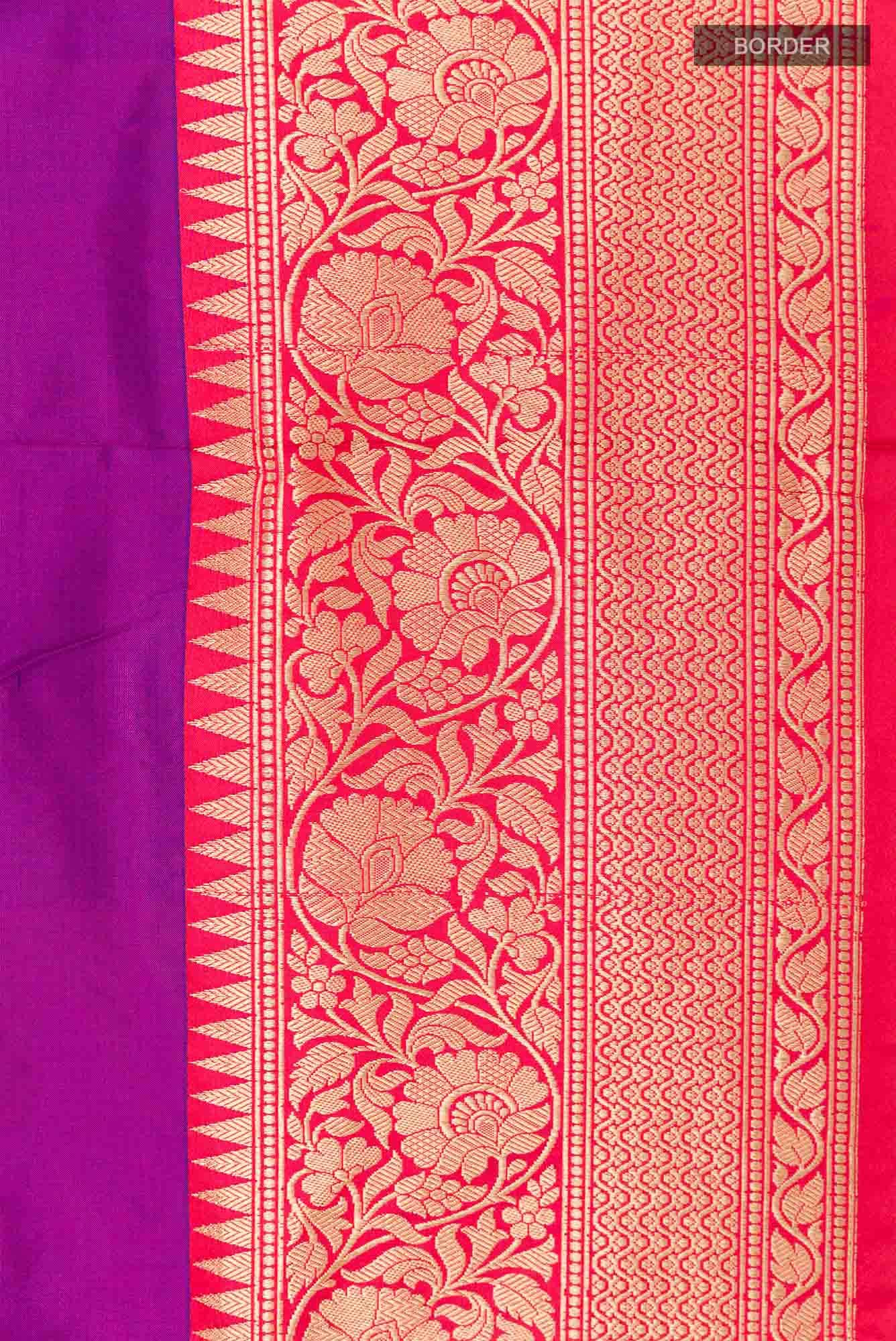 Purple Banarasi Katan Silk Saree