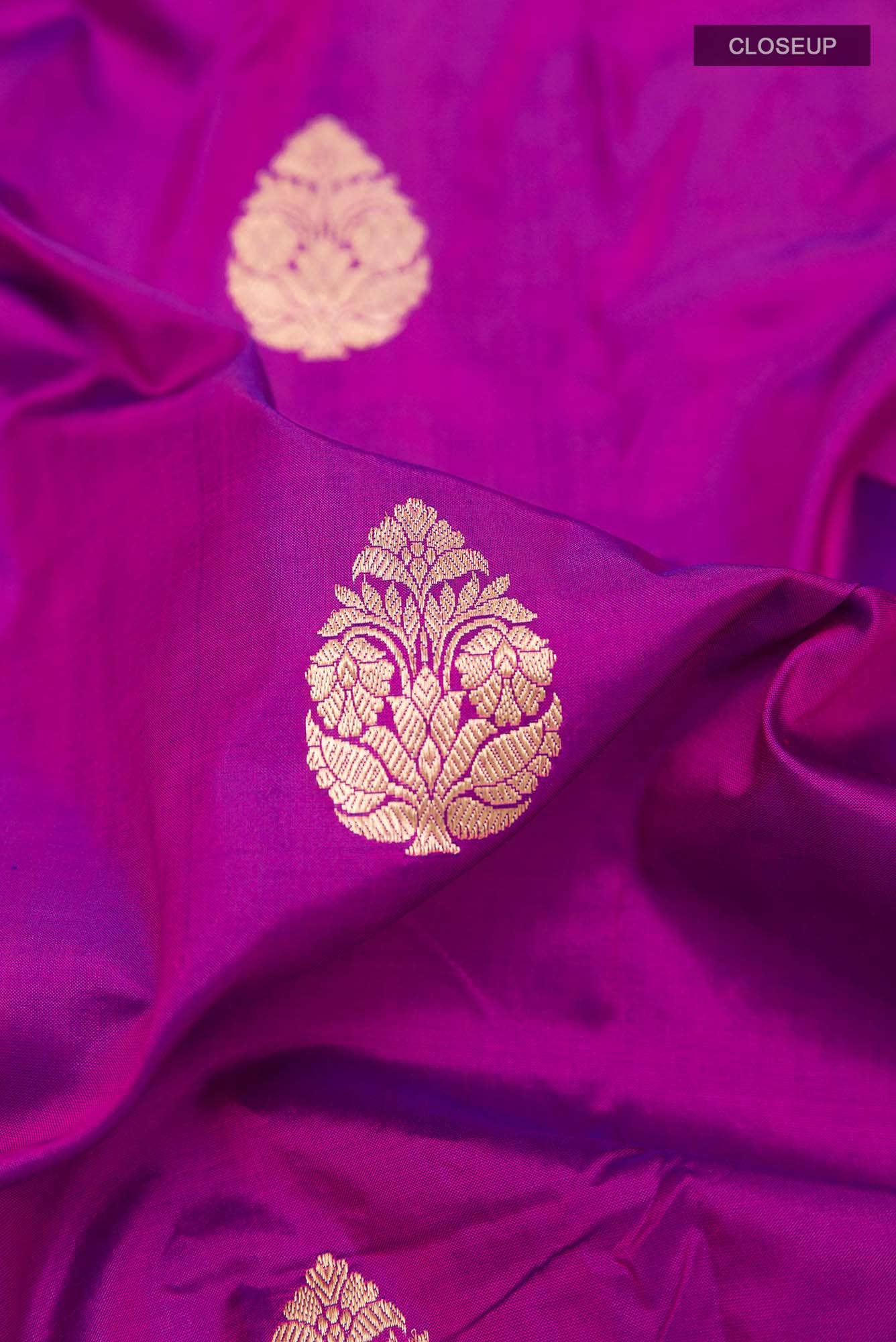 Purple Banarasi Katan Silk Saree