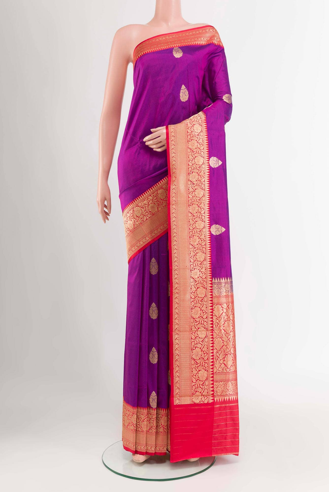 Purple Banarasi Katan Silk Saree