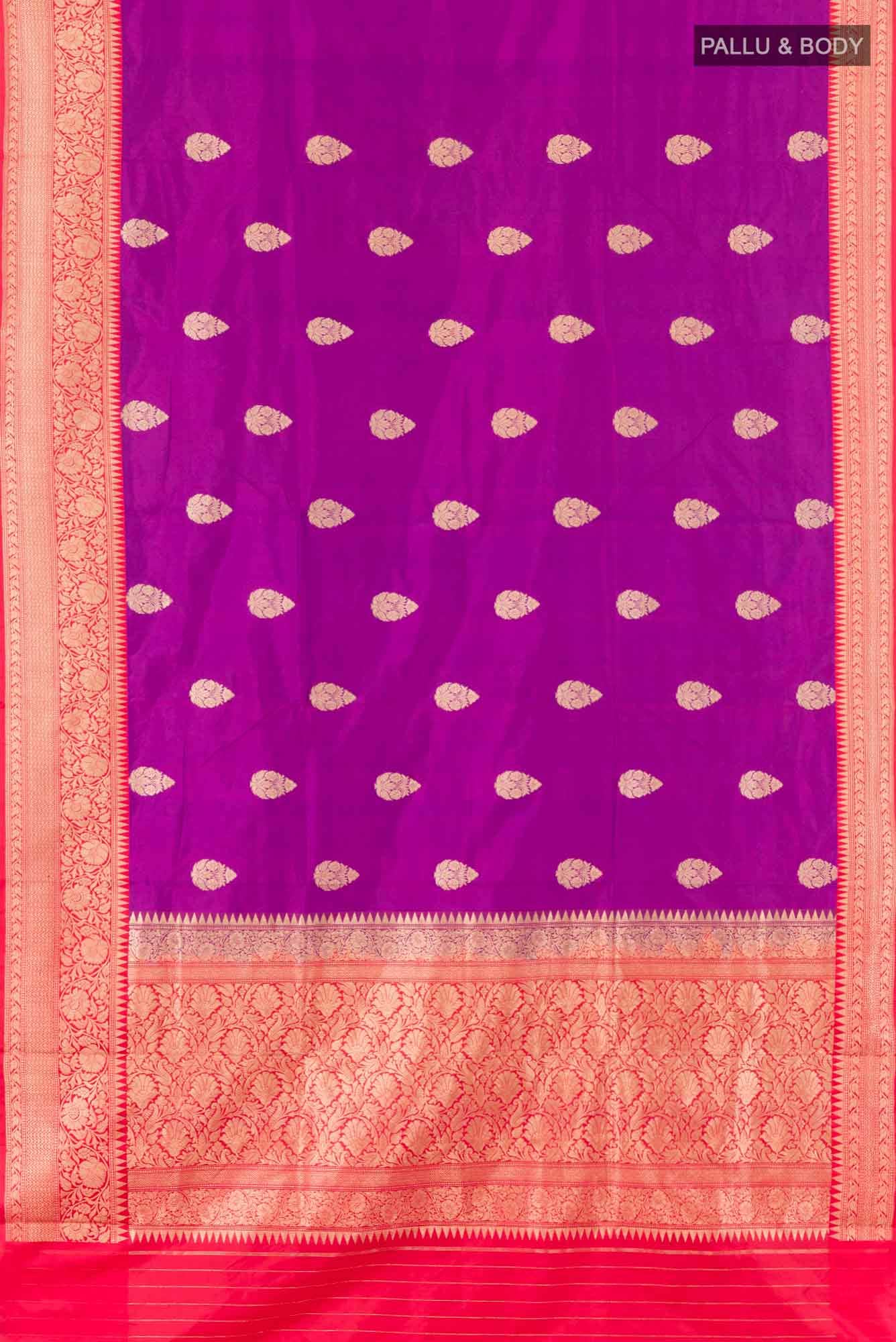 Purple Banarasi Katan Silk Saree