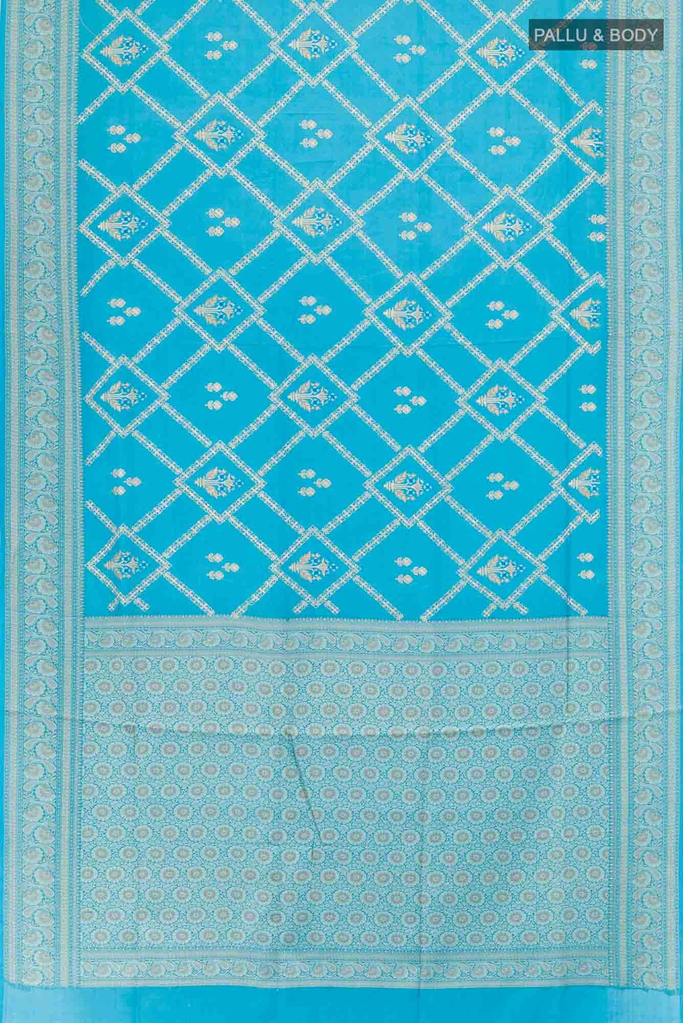 Blue Tussar Silk Saree