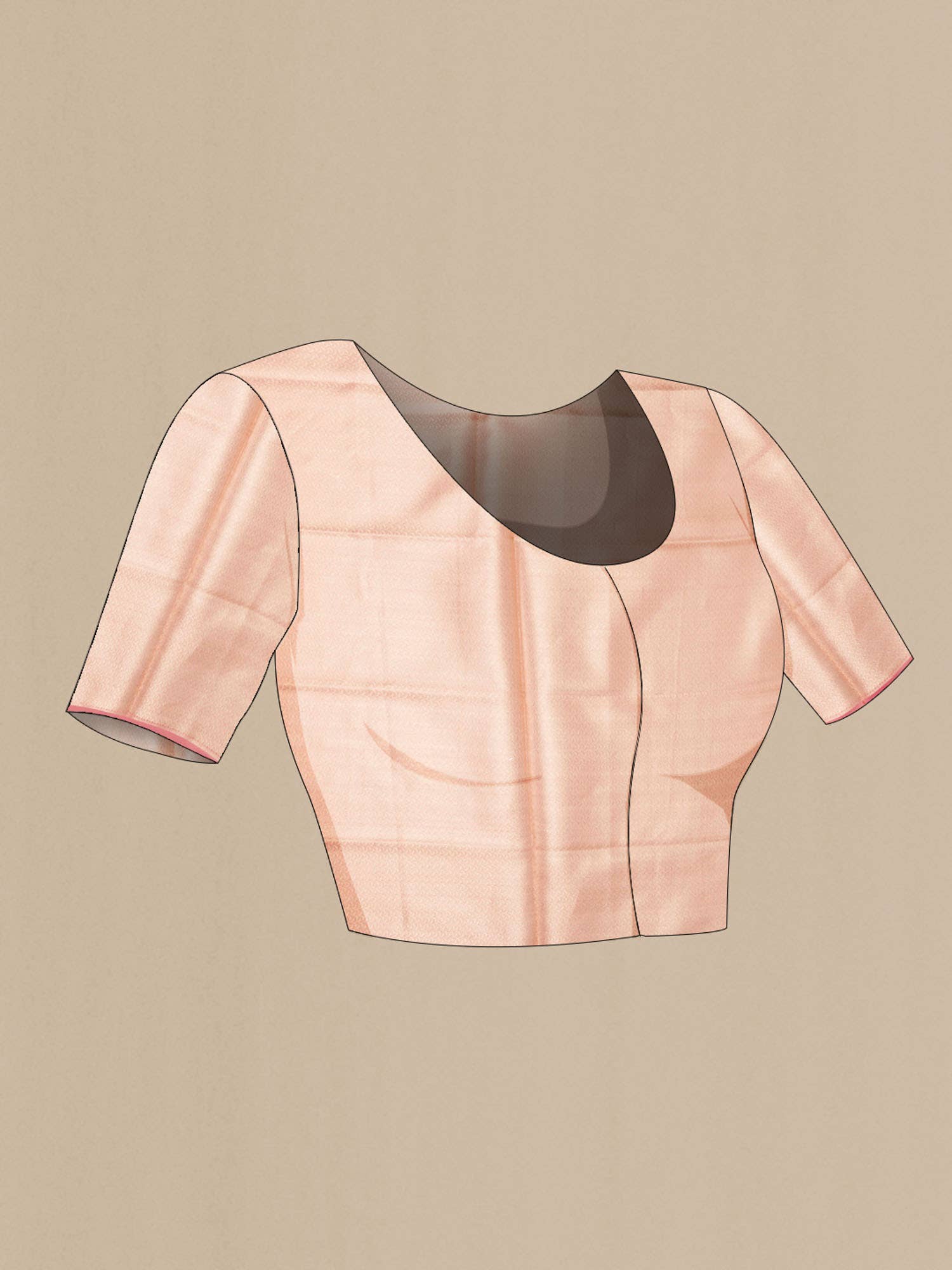 Peach Tussar Saree