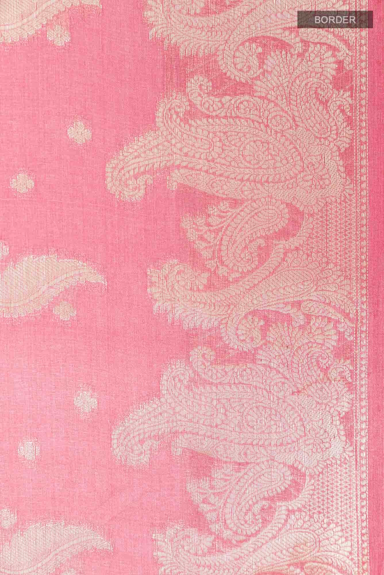 Peach Tussar Saree