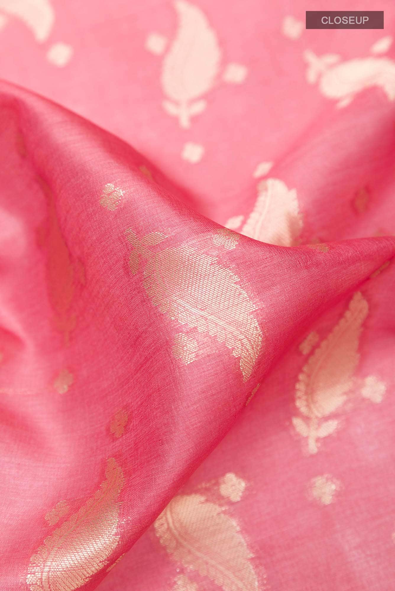 Peach Tussar Saree