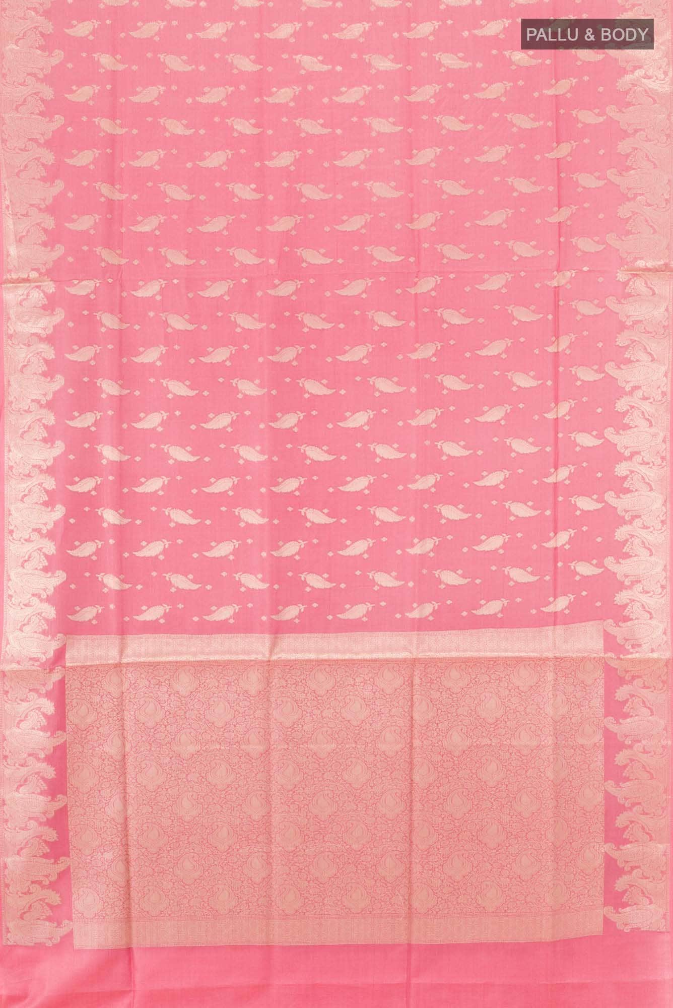 Peach Tussar Saree