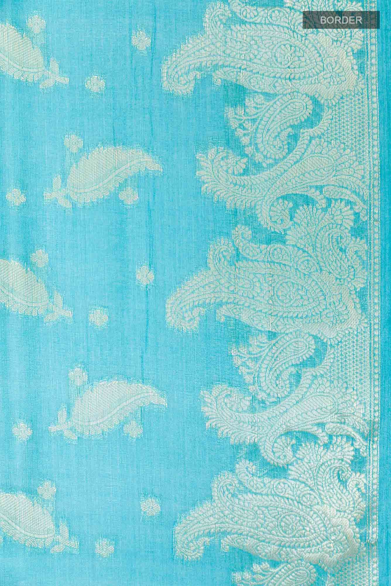 Blue Tussar Saree