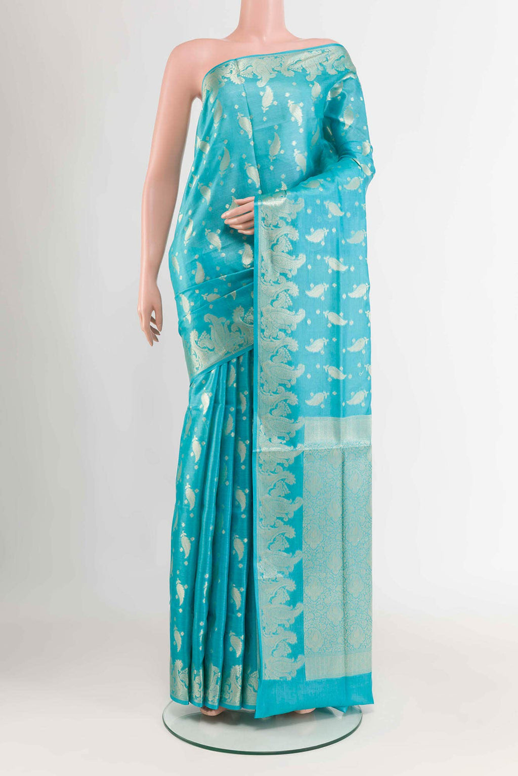 Blue Tussar Saree