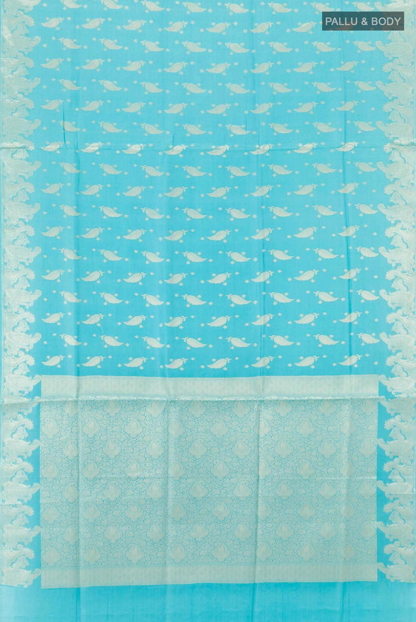 Blue Tussar Saree