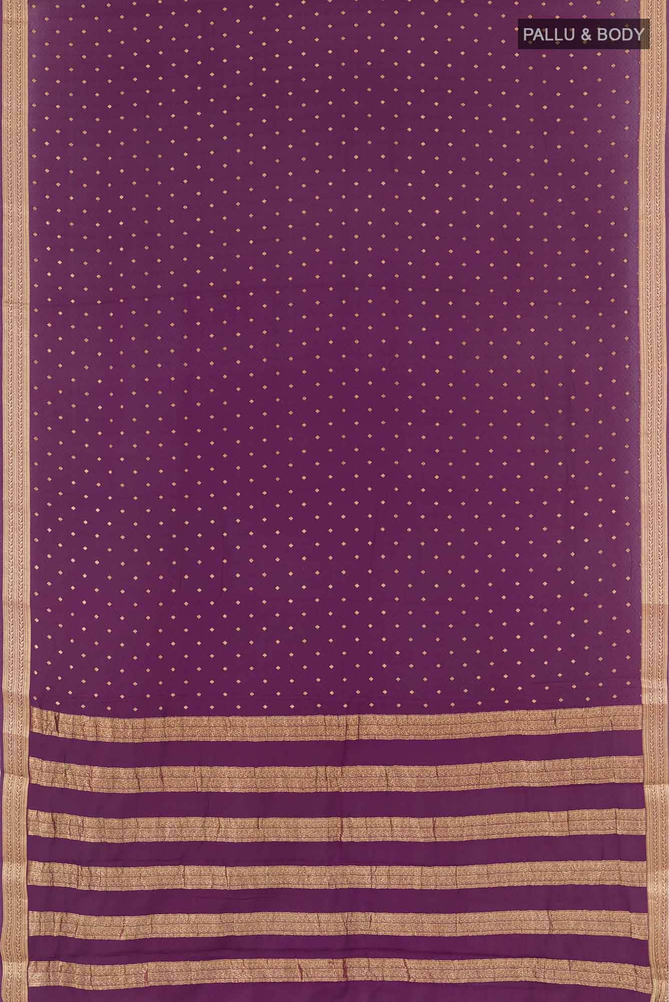 Magenta Mysore Crepe Saree