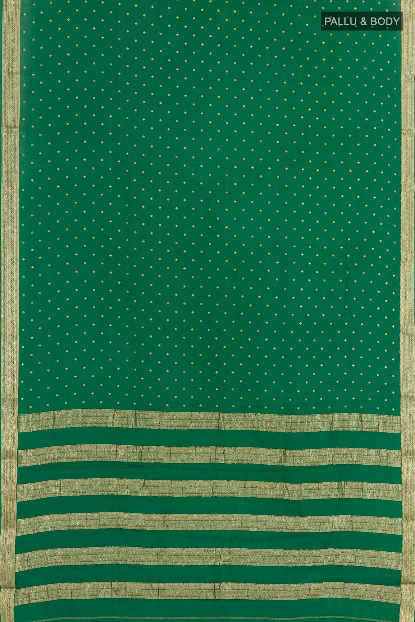 Green Mysore Crepe Saree