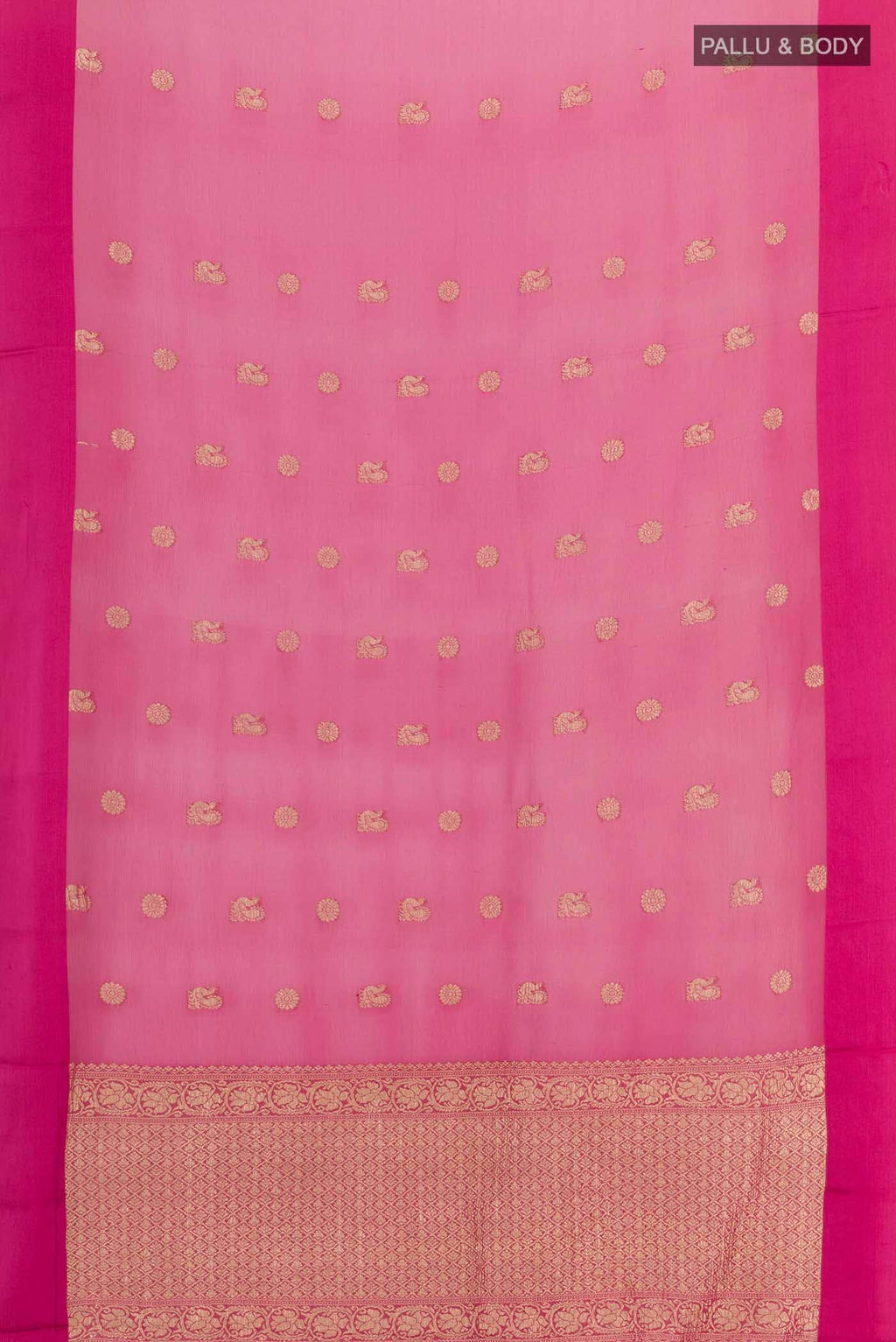 Pink Mysore Chiffon Saree