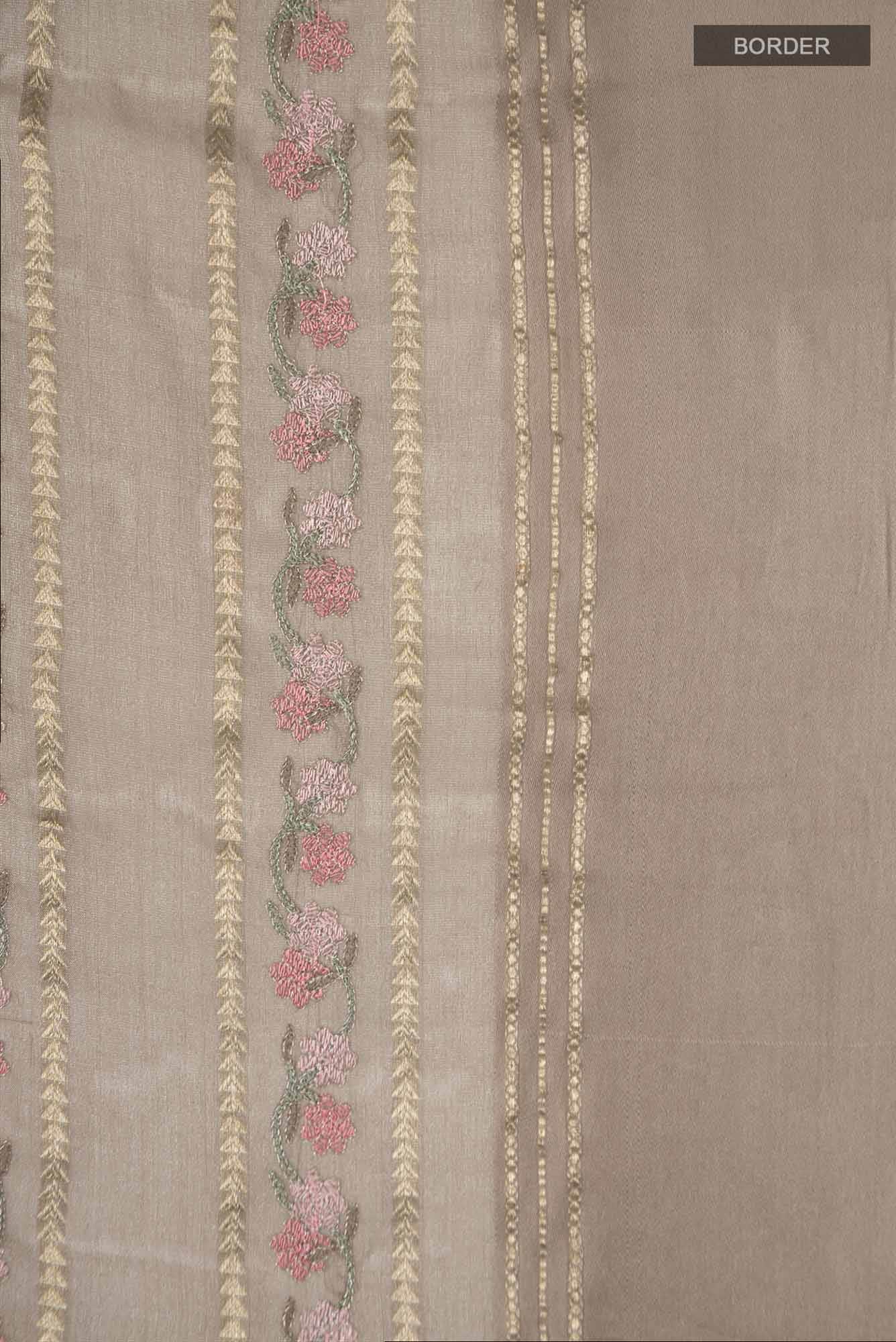 Beige Mysore Chiffon Saree
