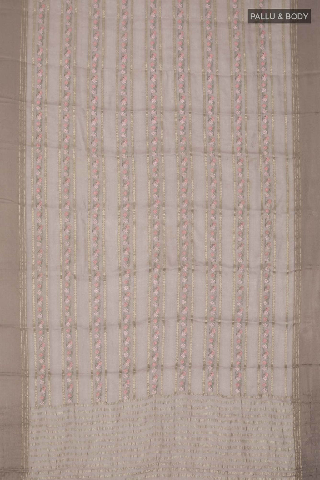Beige Mysore Chiffon Saree
