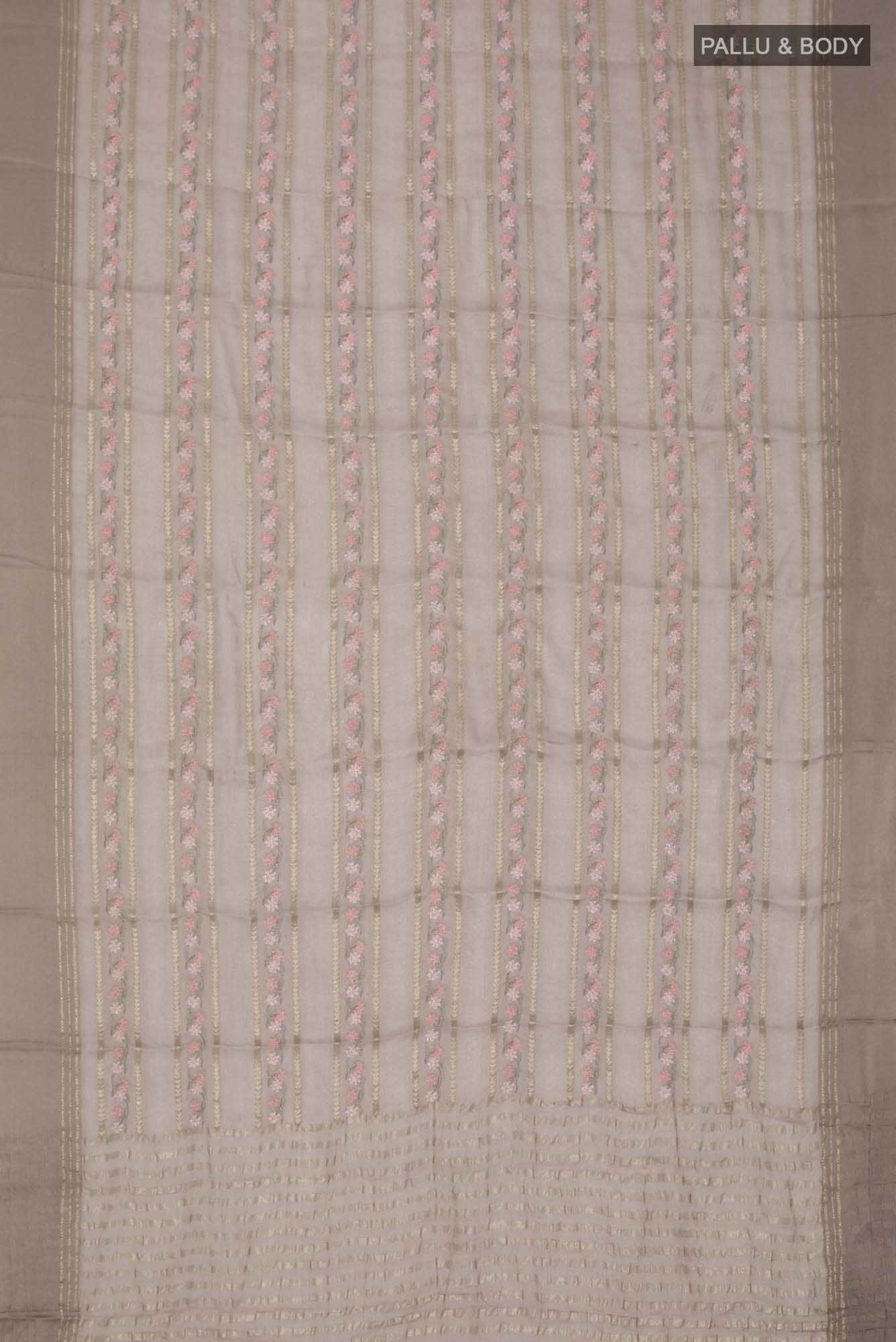 Beige Mysore Chiffon Saree